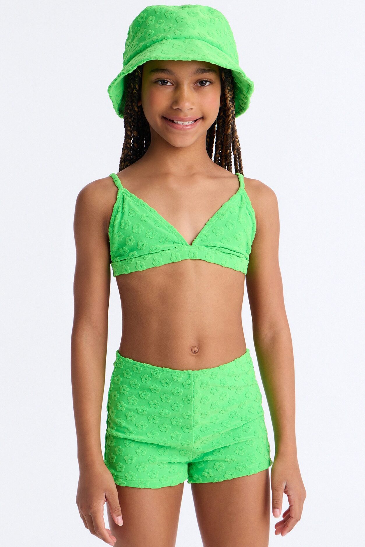 Mini Melina 3 Piece Boyshort Bikini Set - Green
