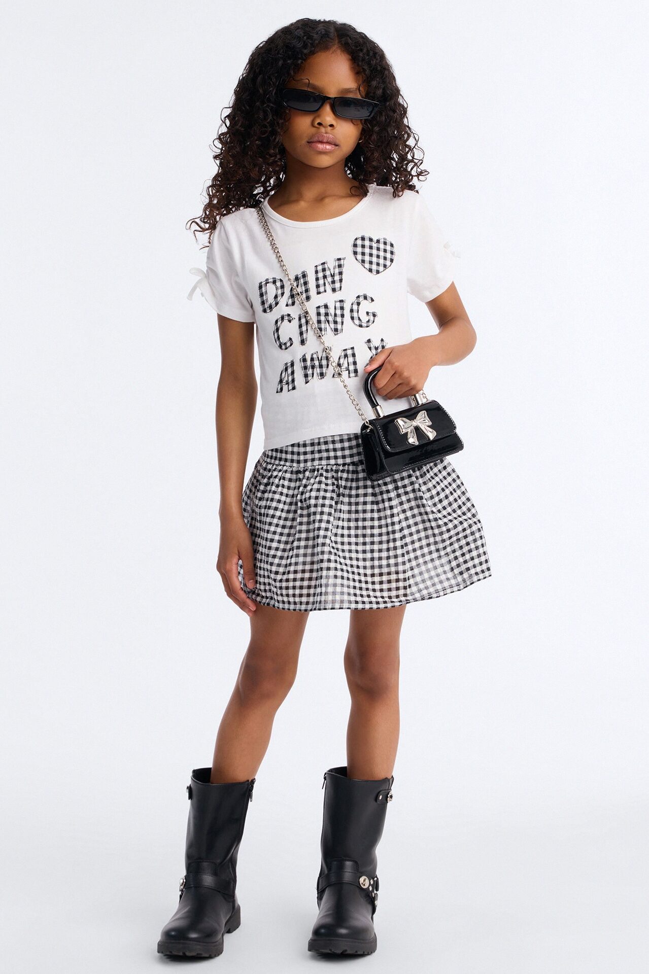 Mini Dancing Away Skort Set - White/Black