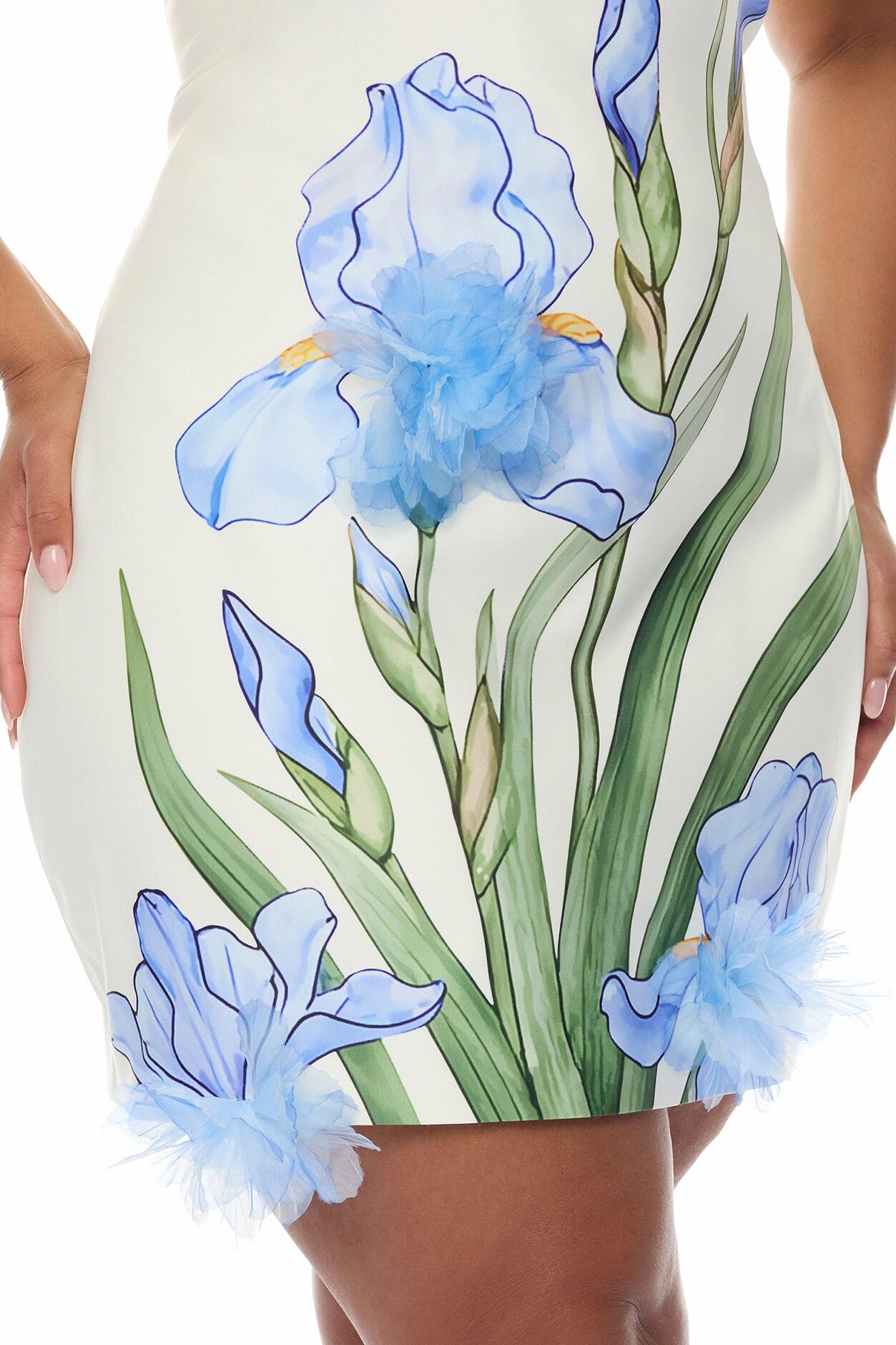 Floral Fantasy 3D Floral Mini Dress - Blue/combo