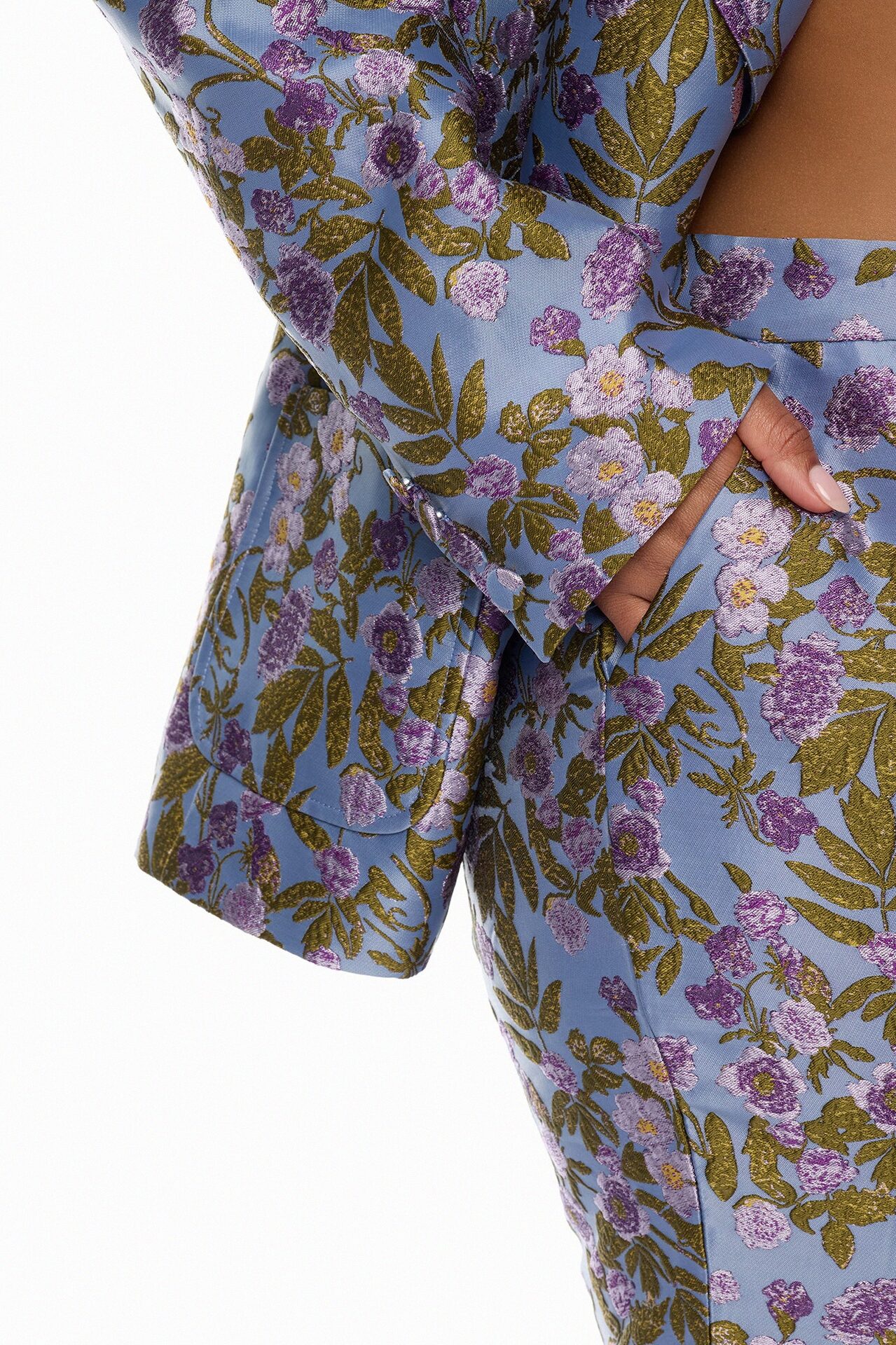 Emilee Jacquard Blazer Pant Set - Periwinkle