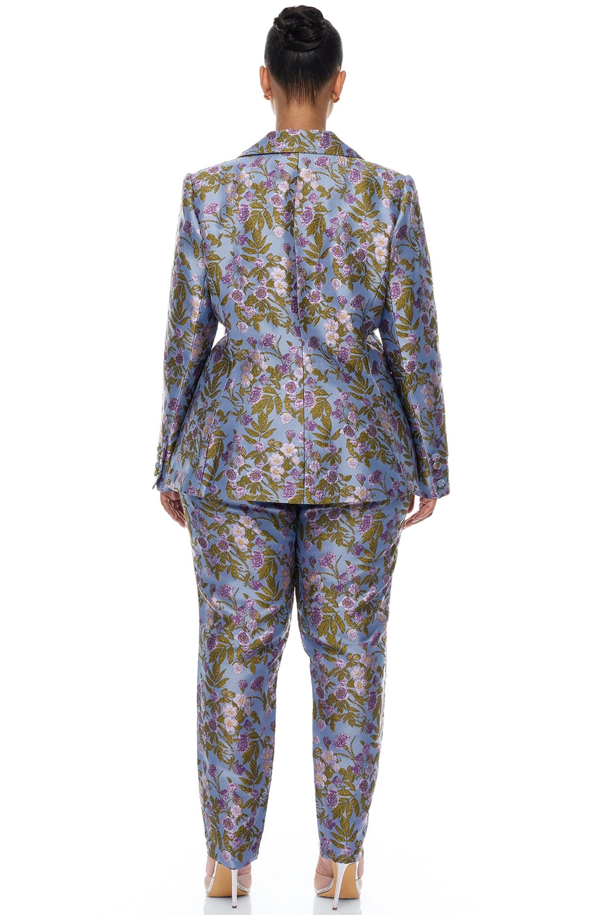 Emilee Jacquard Blazer Pant Set - Periwinkle