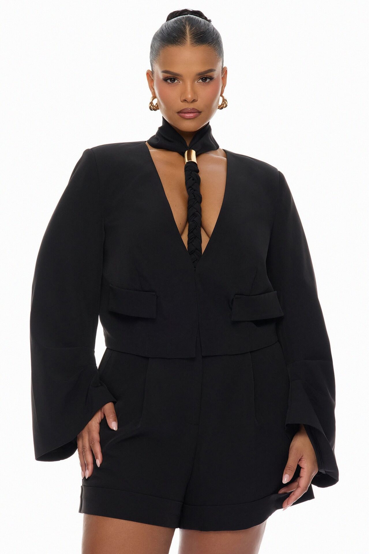 Timeless Touch Braided Jacket - Black