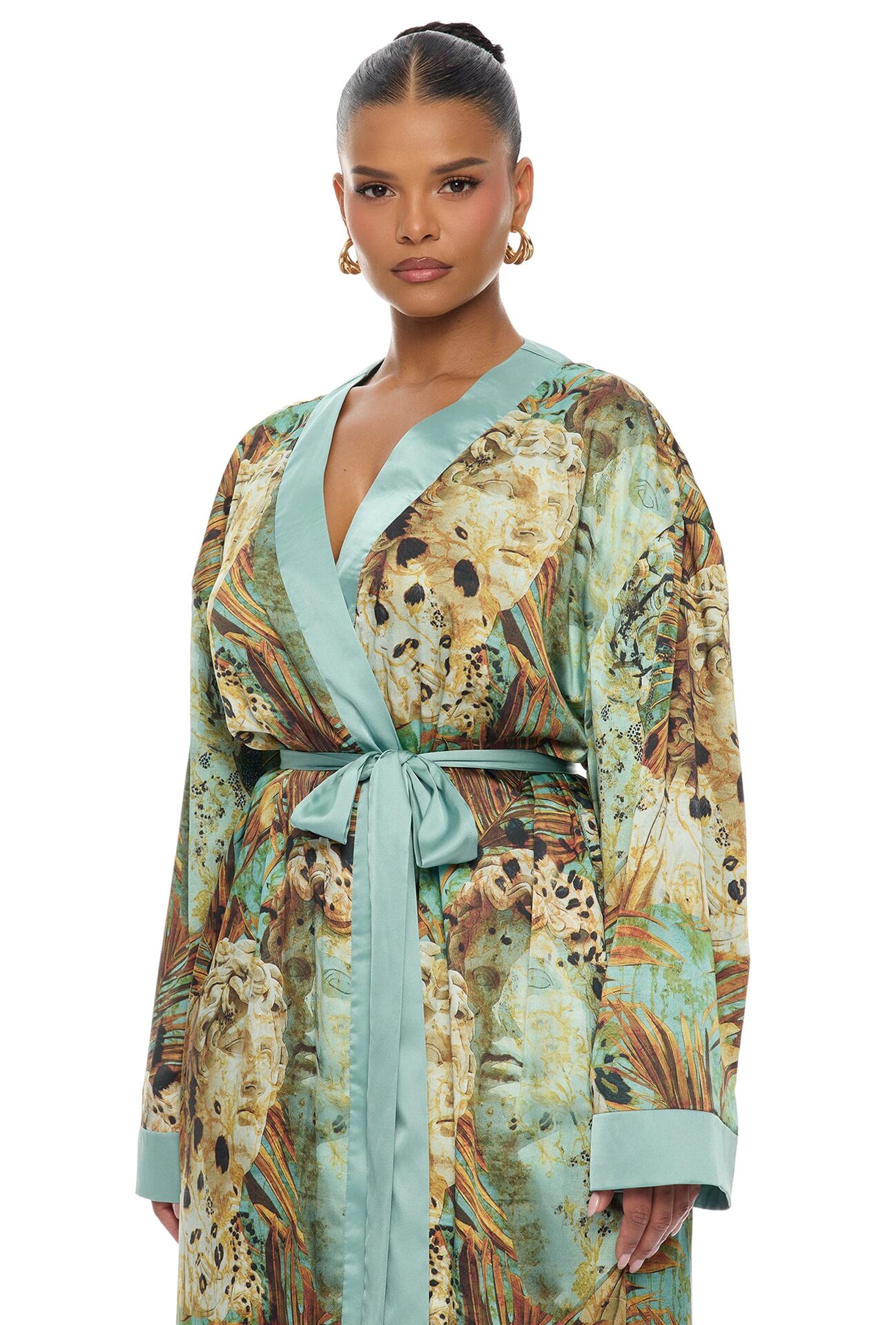 Call Me Coastal Satin Pant Set - Blue/combo