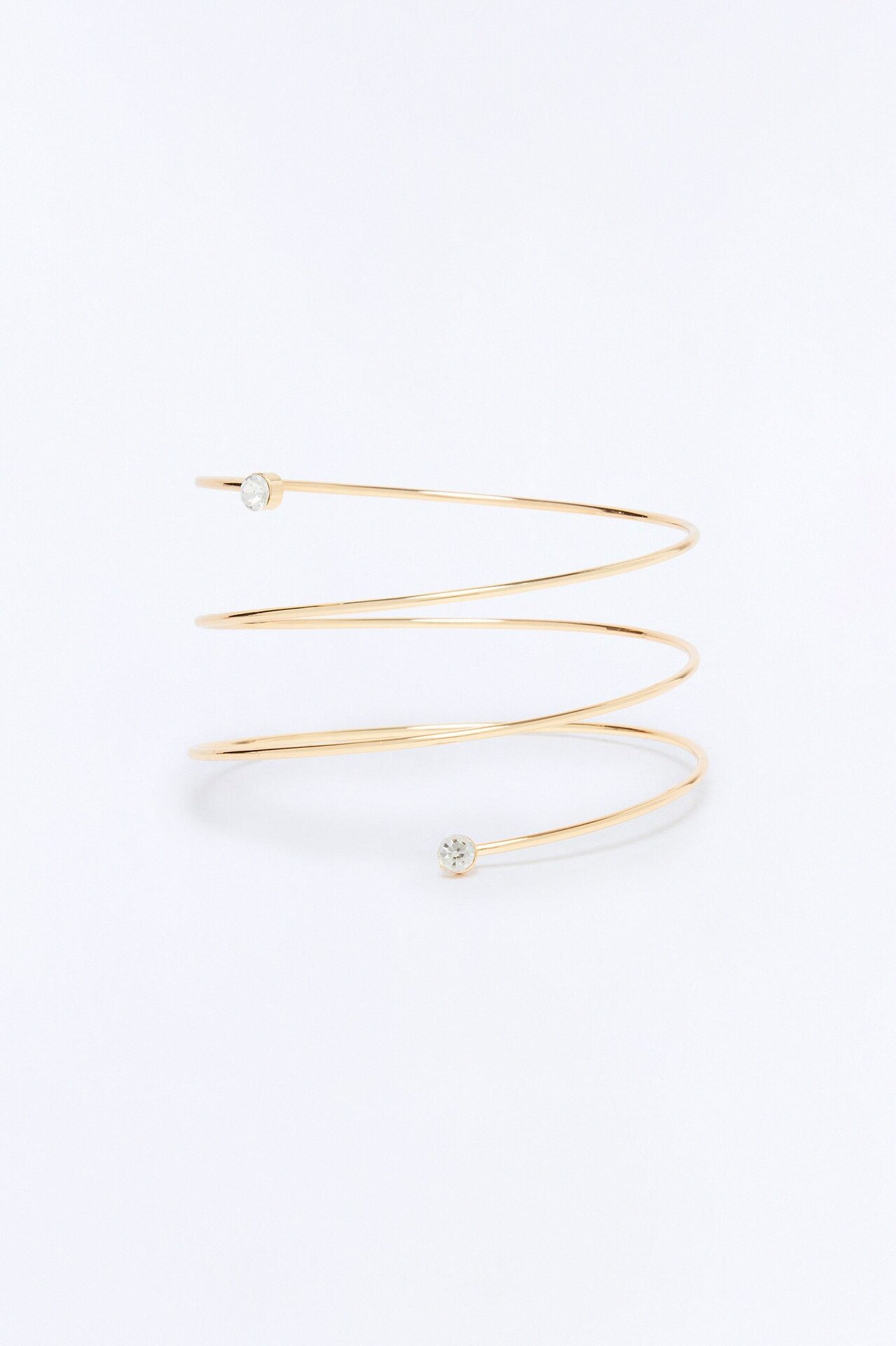 Simplicity Rhinestone Arm Cuff - Gold