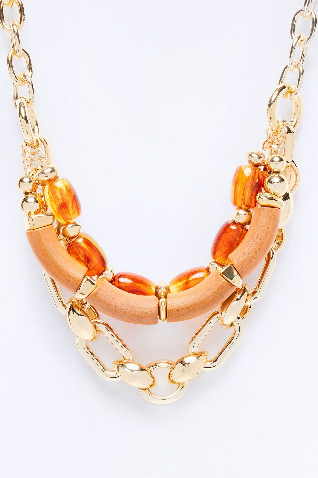 Spring Breaker Layered Necklace - Gold/Brown