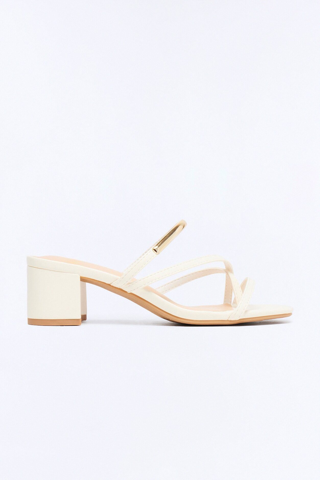 Livia Block Heel Mules - Cream