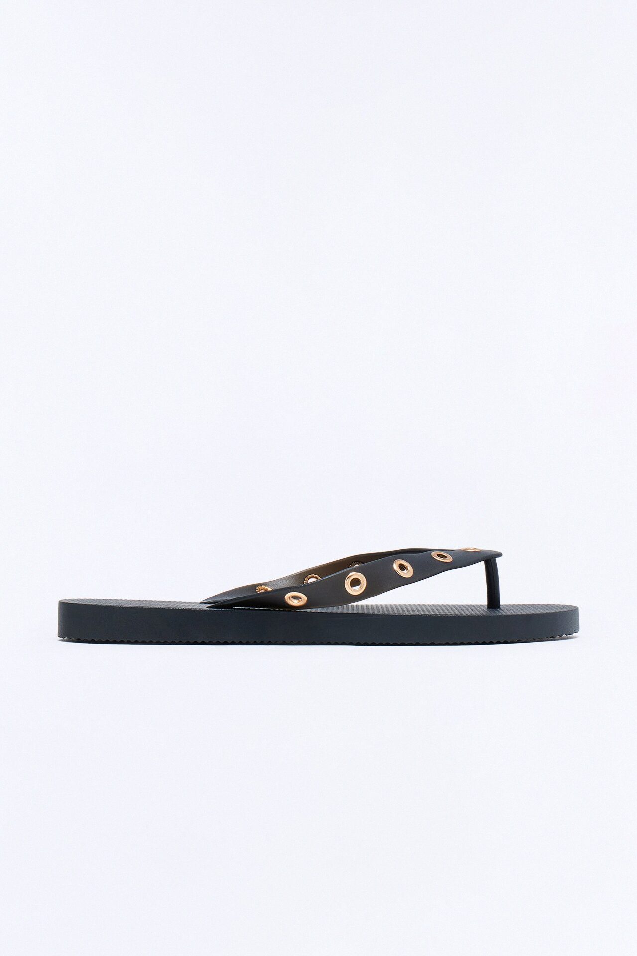 Myle Grommet Flip Flops - Black