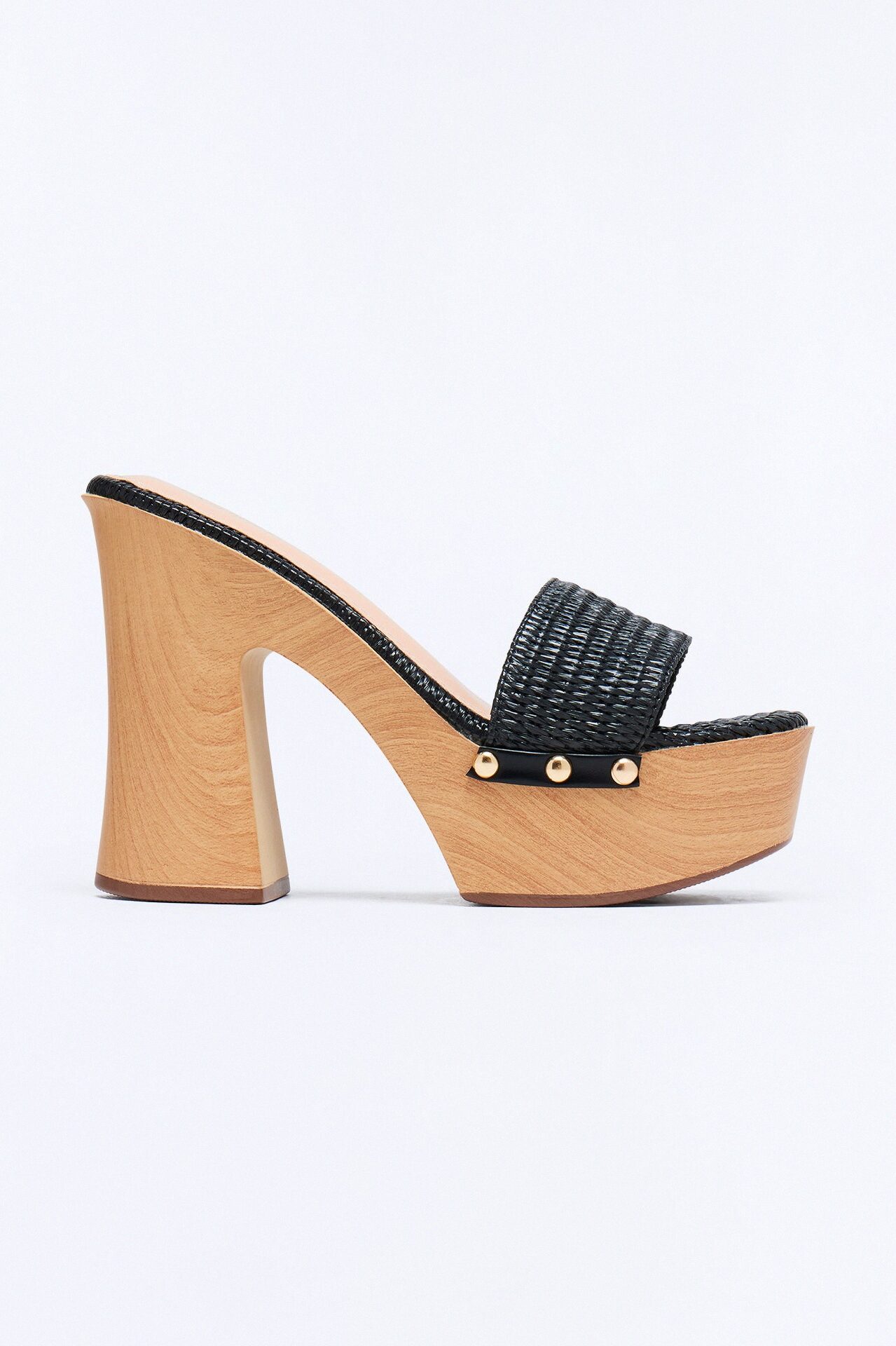 Gennie Wood Platform Heels - Black