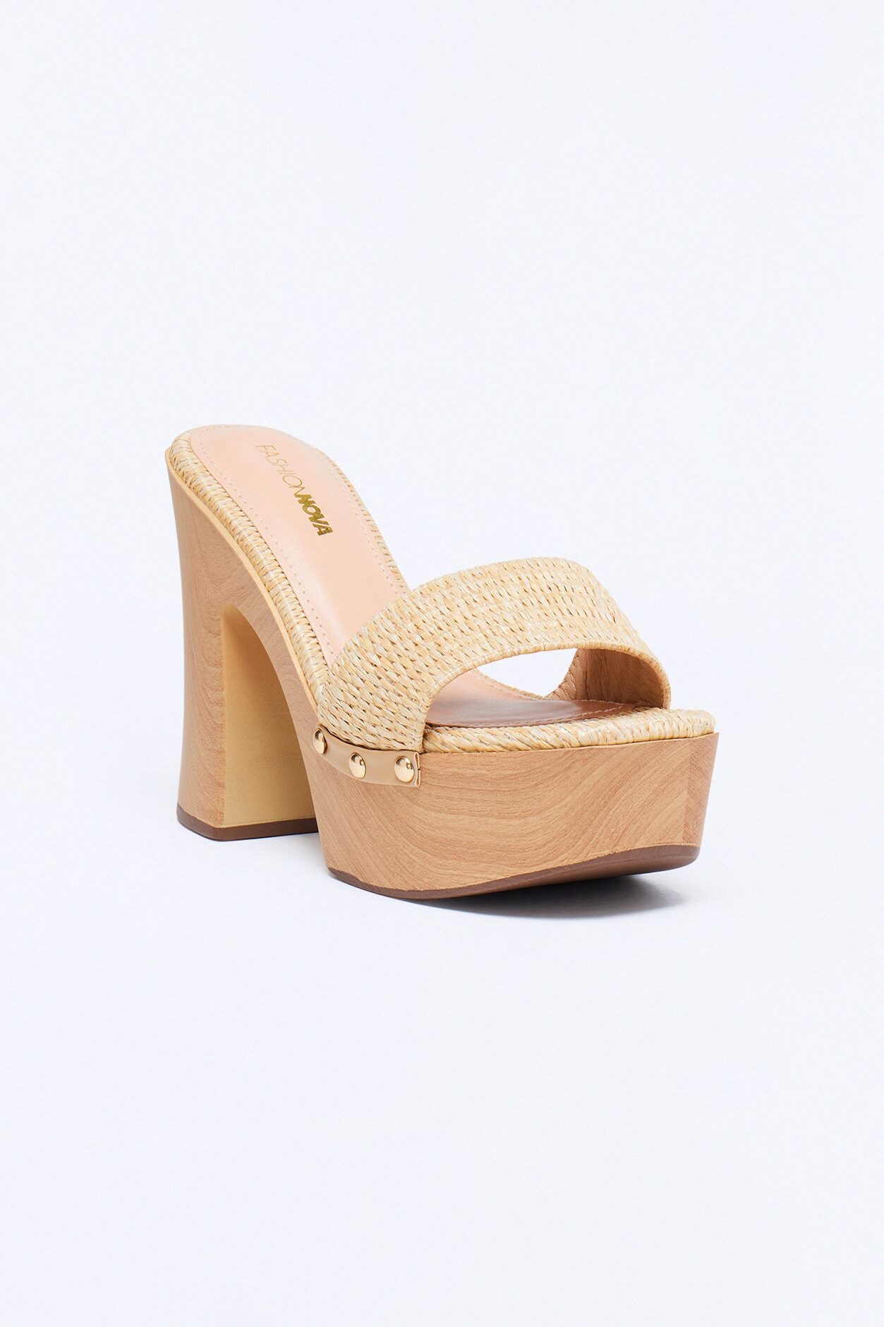 Gennie Wood Platform Heels - Natural