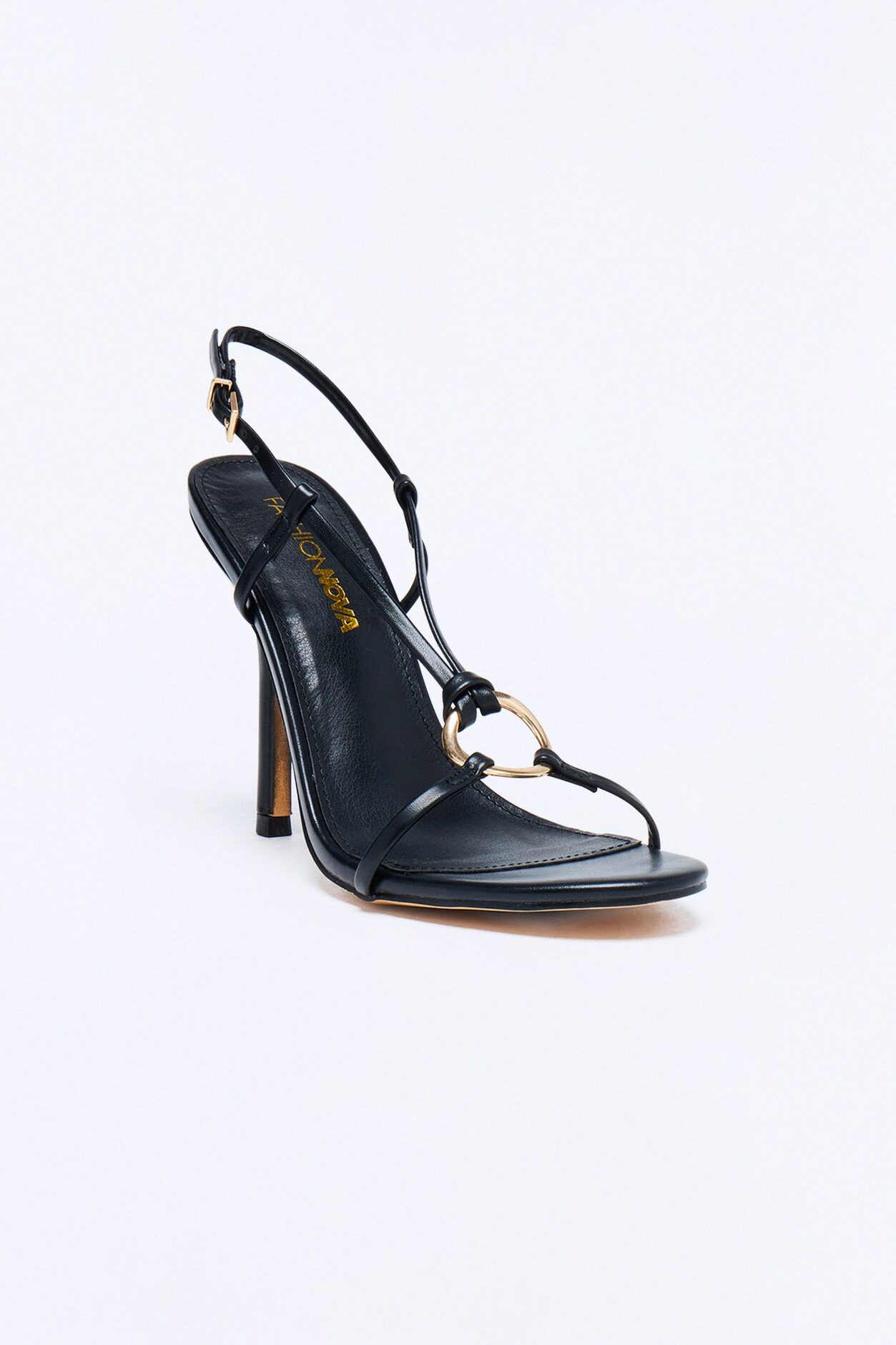 Levine Hardware Slingback Stiletto Heels - Black