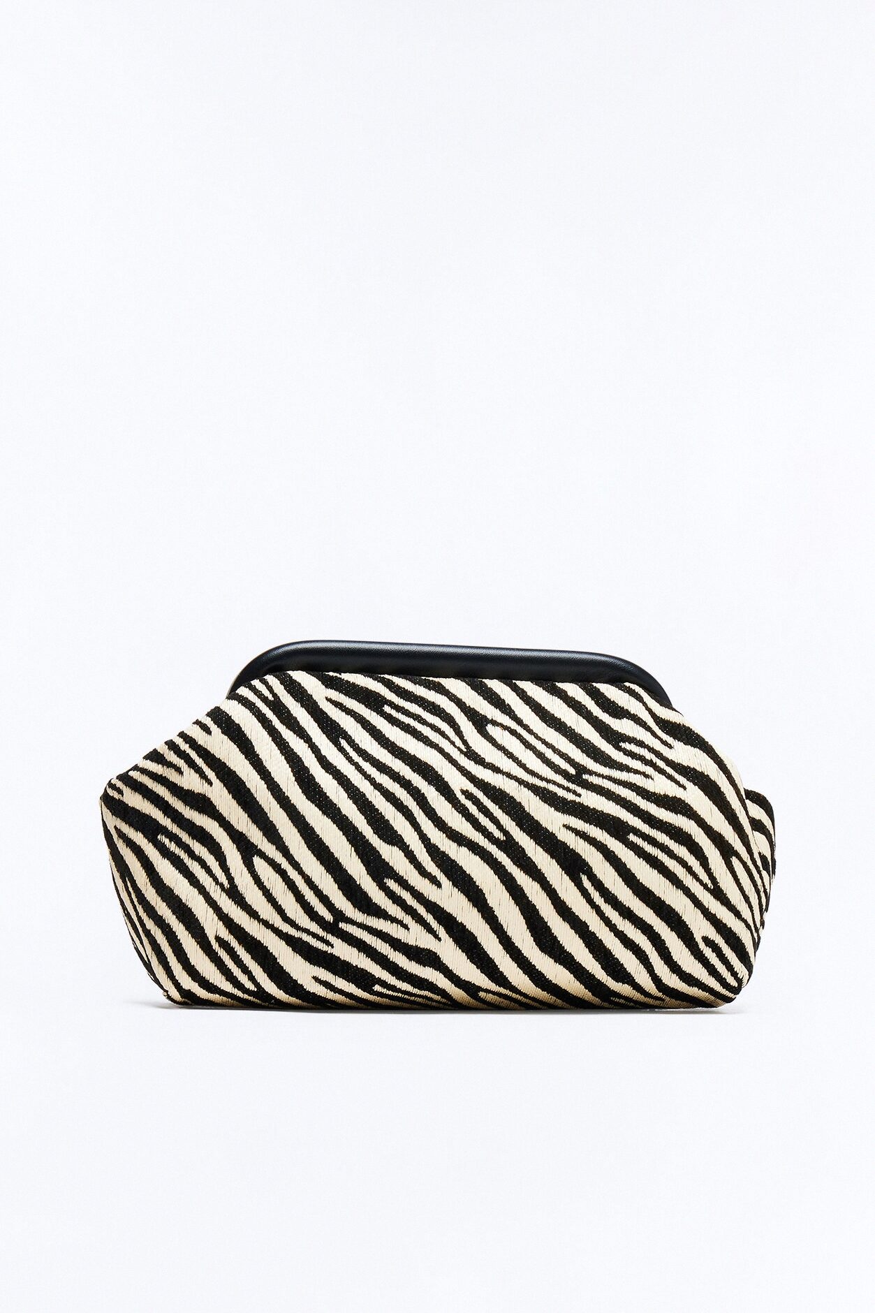 Hot Safari Summer Straw Clutch - Black/White
