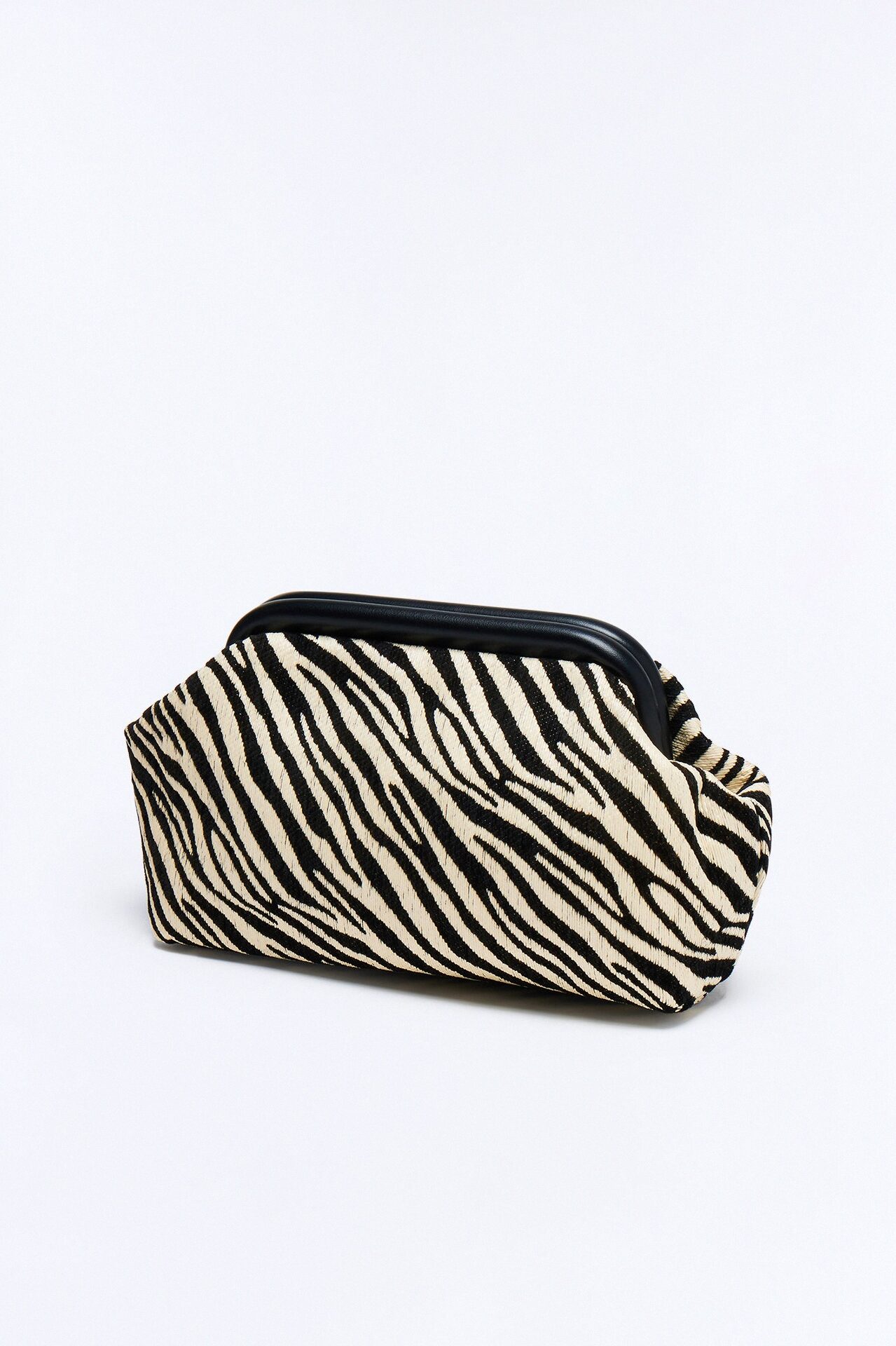 Hot Safari Summer Straw Clutch - Black/White
