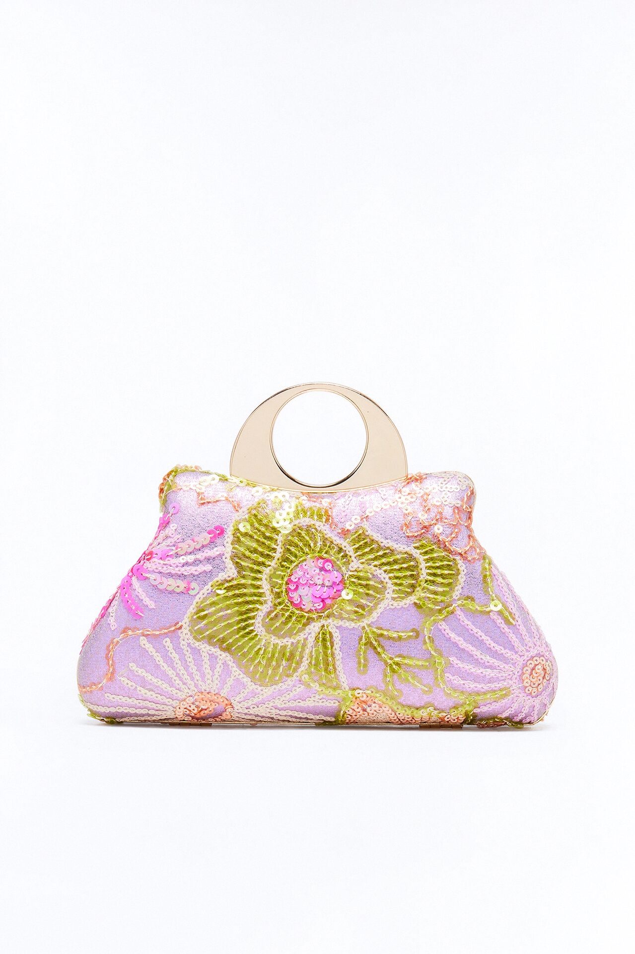 Lavender Dreams Sequin Clutch - Purple/combo