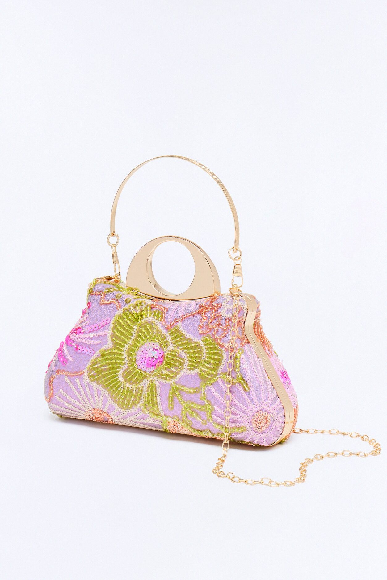 Lavender Dreams Sequin Clutch - Purple/combo
