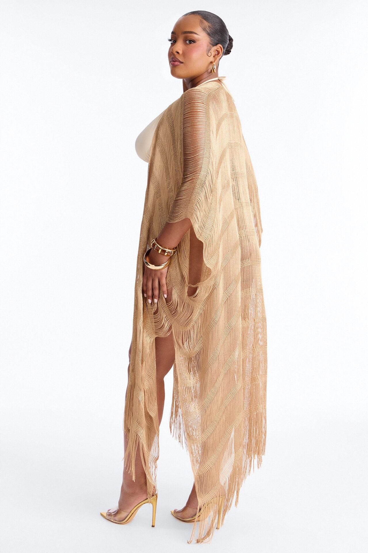 Letty Swim Cover Up Kimono - Gold
