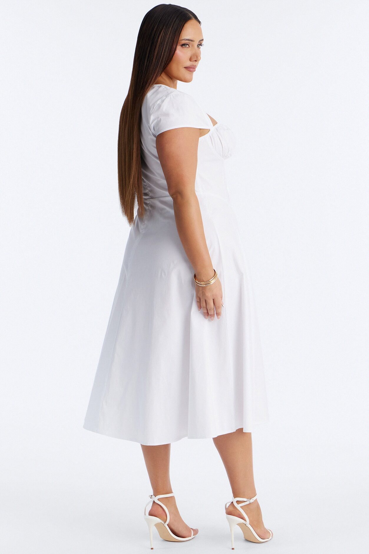 Juniper Cap Sleeve Midi Dress - White