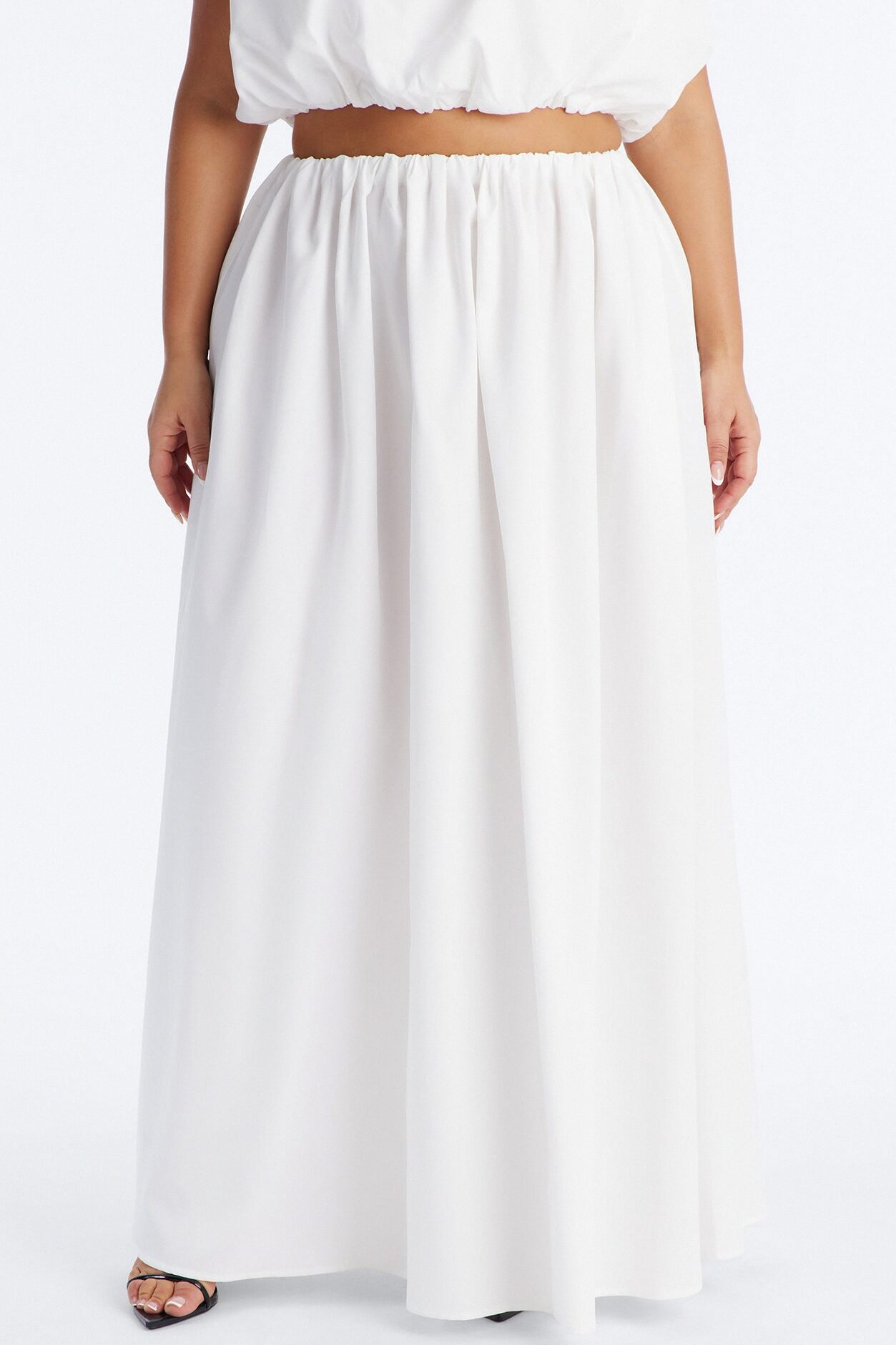 Willow Poplin Maxi Skirt - White