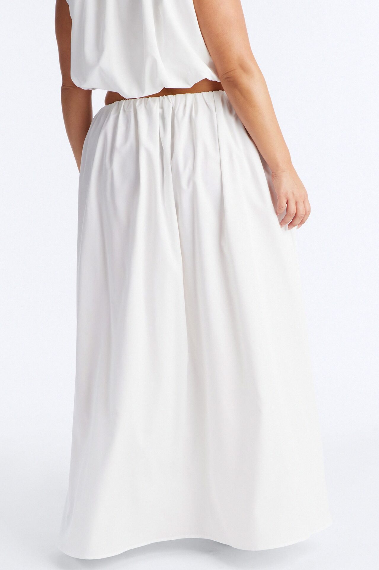 Willow Poplin Maxi Skirt - White