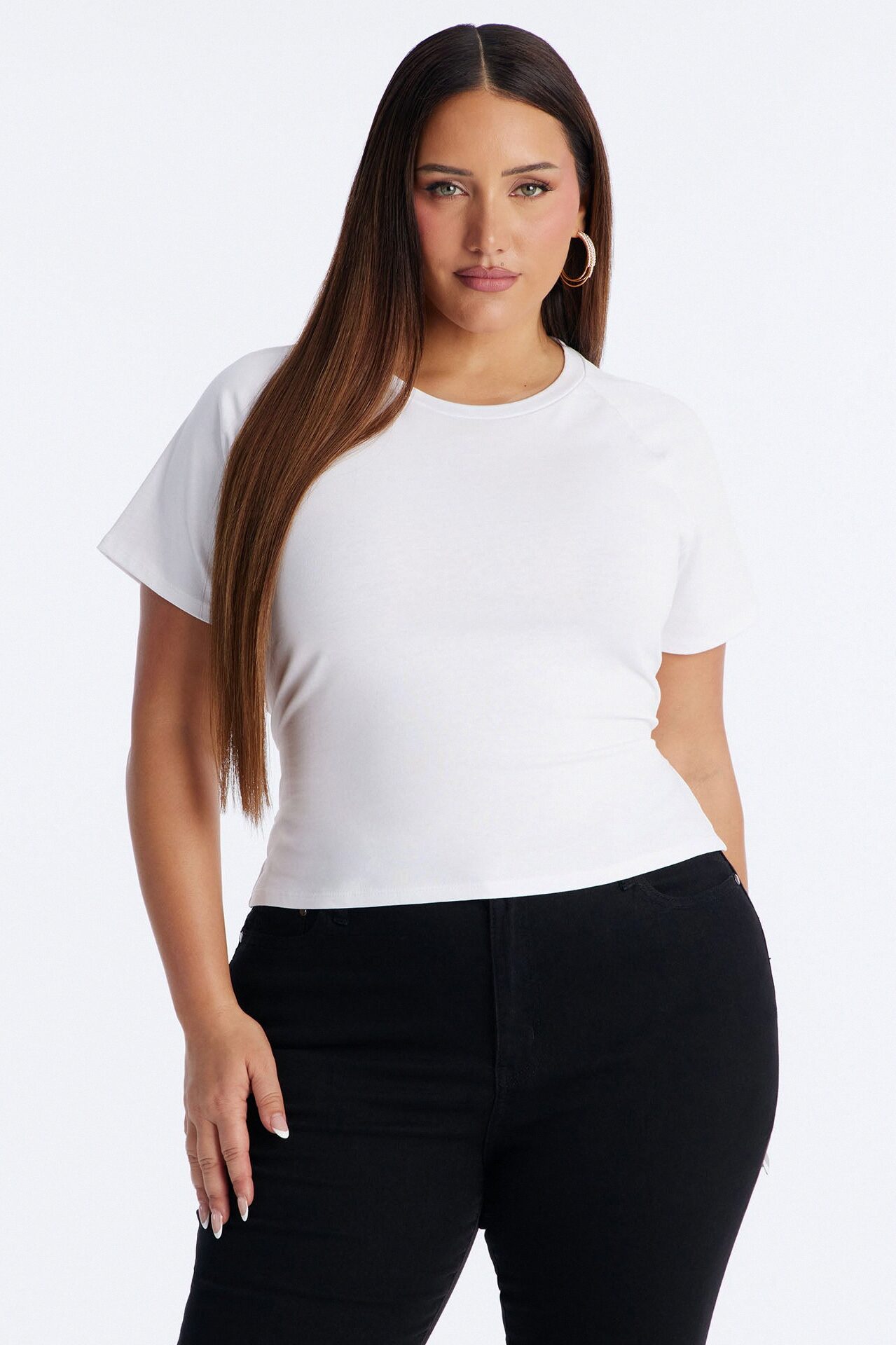 Lowkey Snatched Lace Up Short Sleeve Tee - White