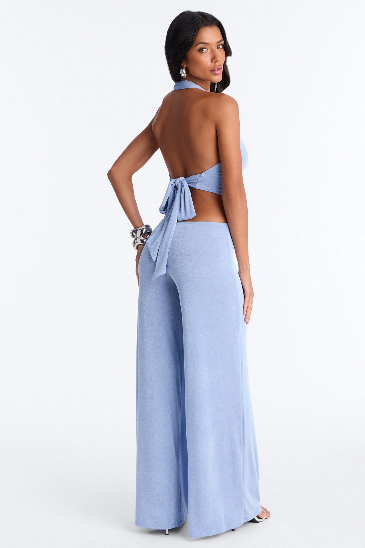 Full Effect Slinky Jumpsuit - Blue