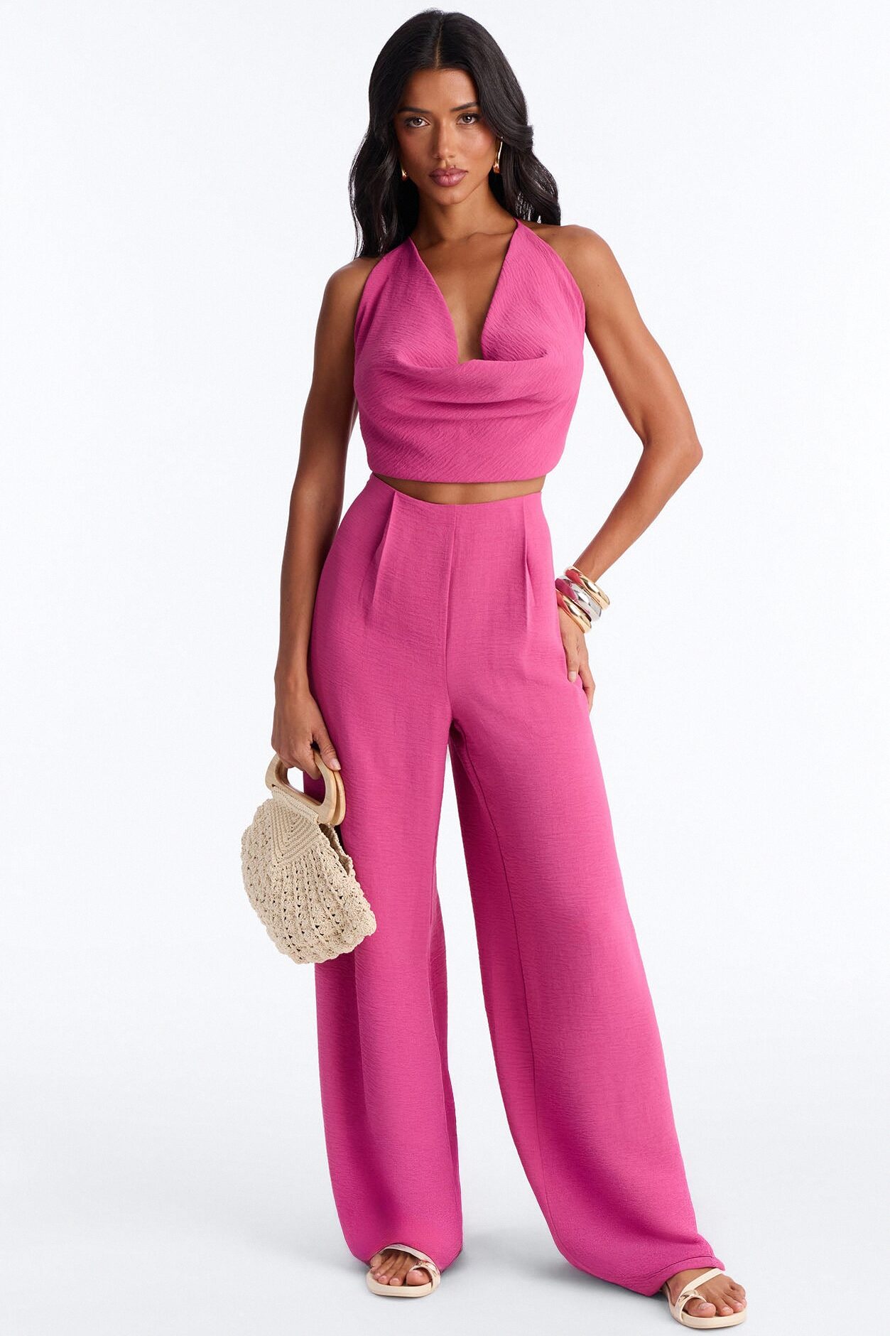 Milan Halter Pant Set - Pink