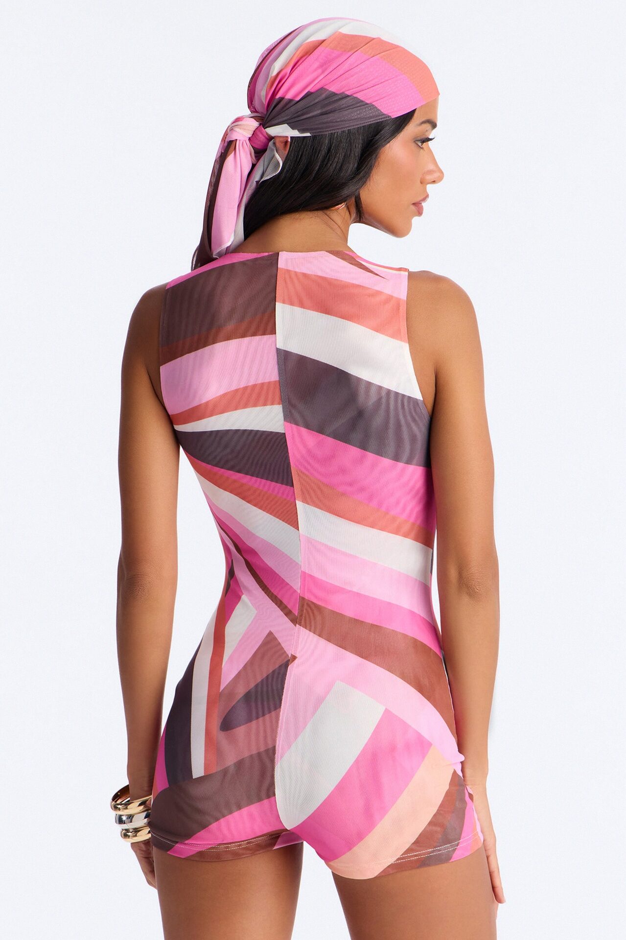 Private Party Abstract 2 Piece Romper Set - Pink