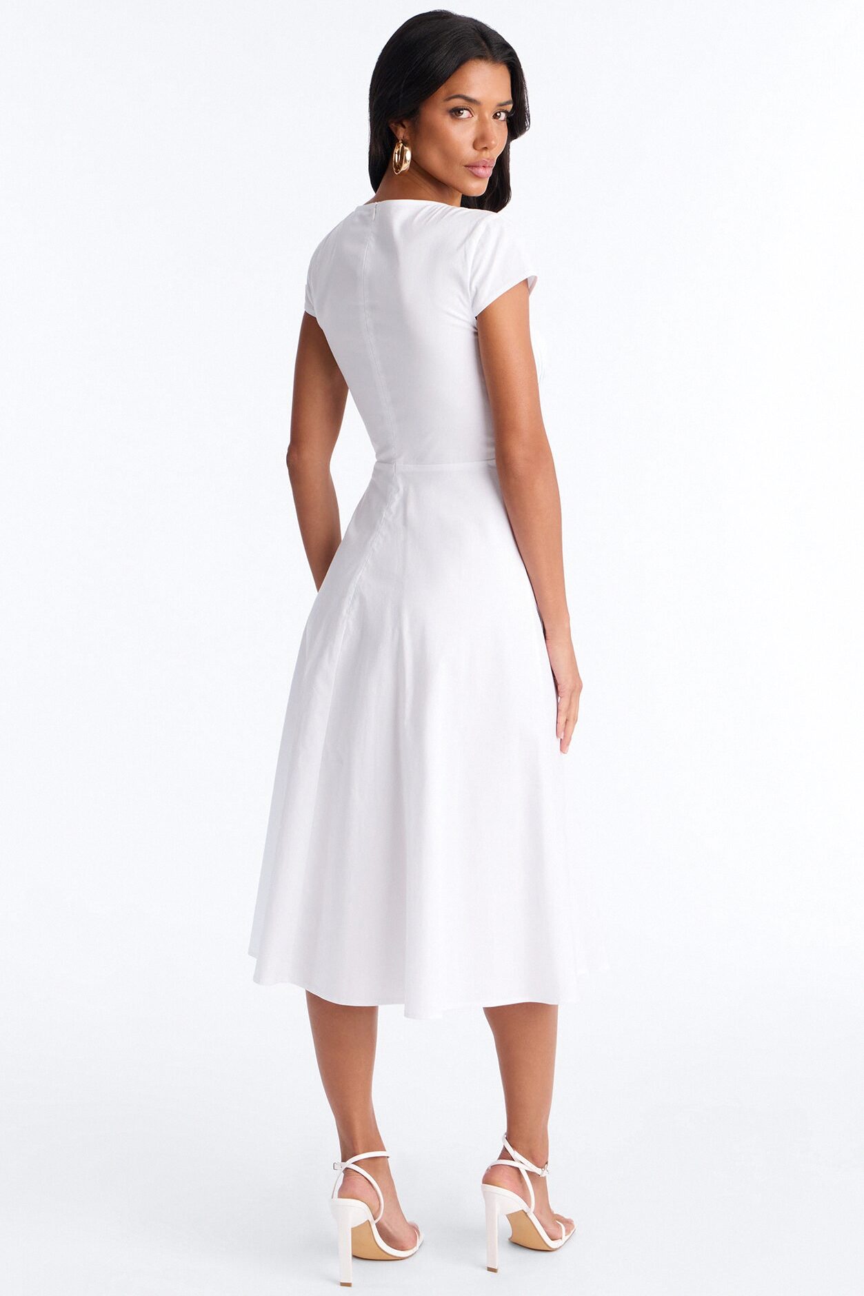 Juniper Cap Sleeve Midi Dress - White