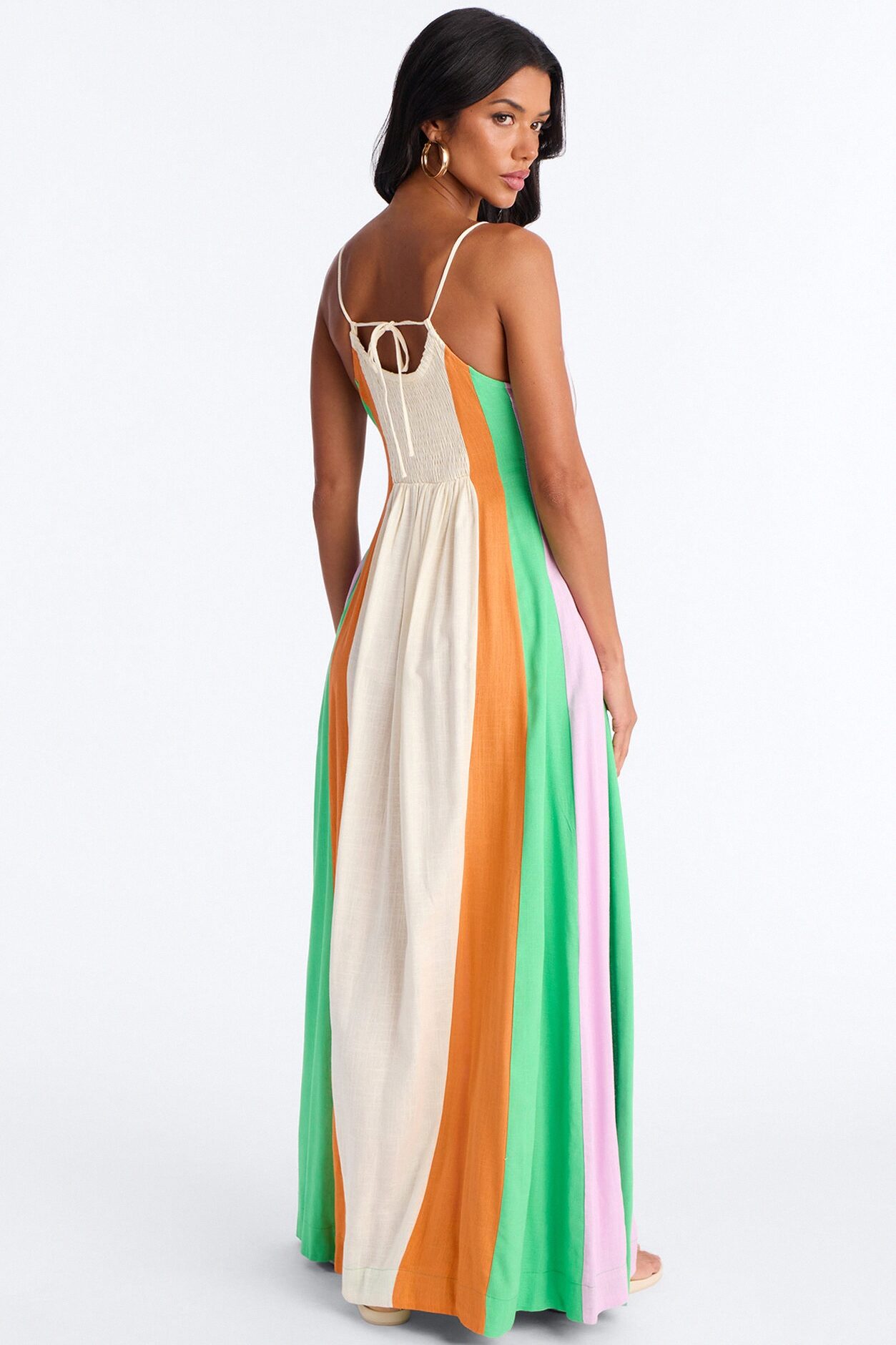 Sweet Energy Linen Maxi Dress - Cream/combo