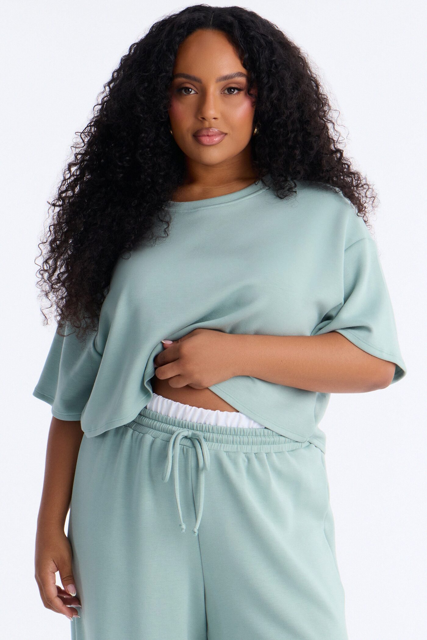 Strollin' Around Boxer Pant Set - Sage