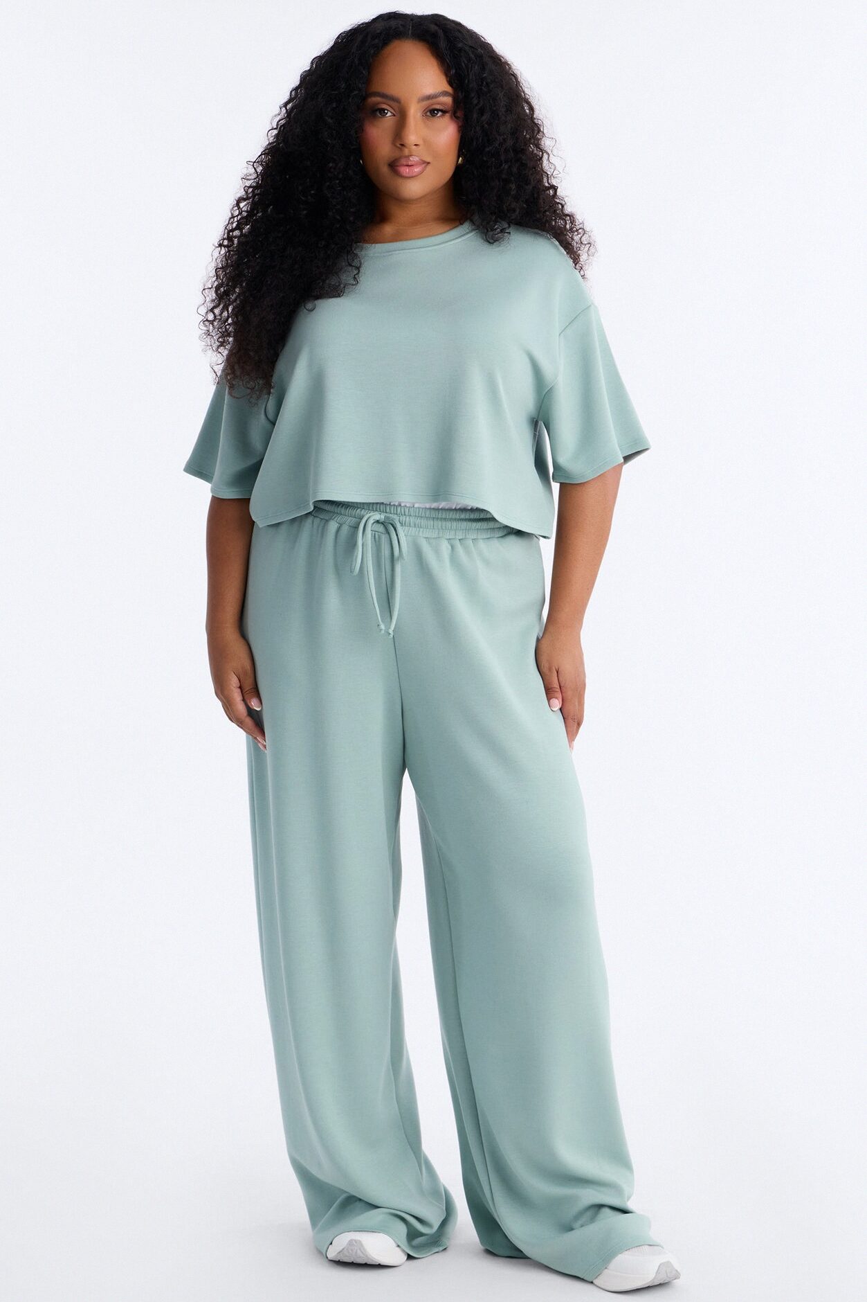 Strollin' Around Boxer Pant Set - Sage