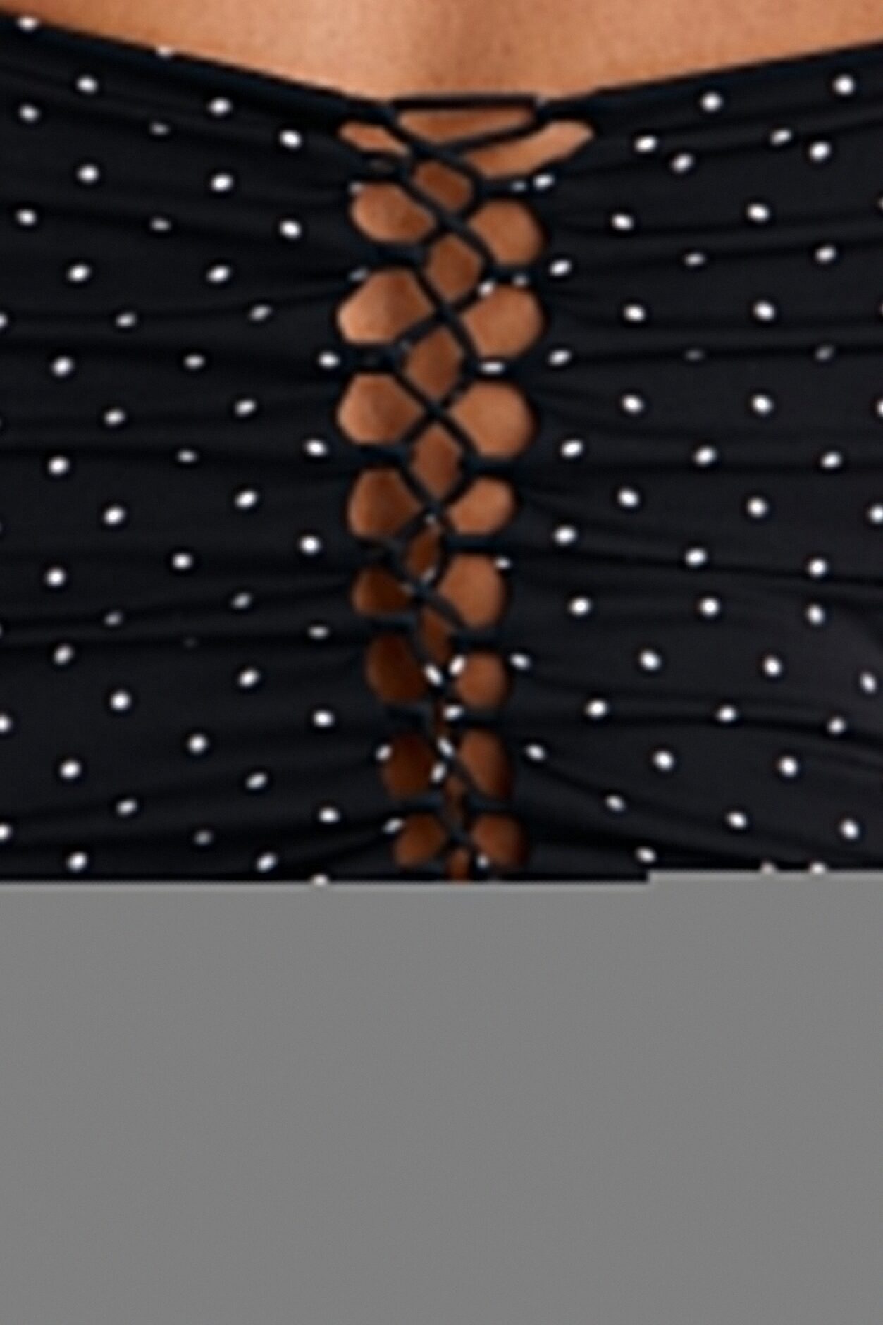 Just Girly Things Lace Up Polka Dot Corset - Black/combo