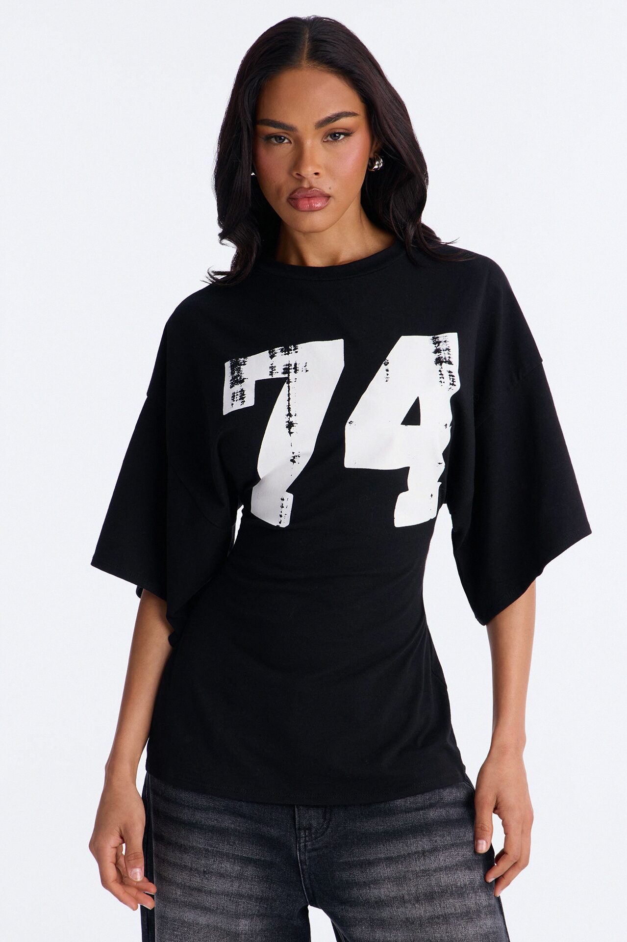 Final Game 74 Backless Lace Up Top - Black