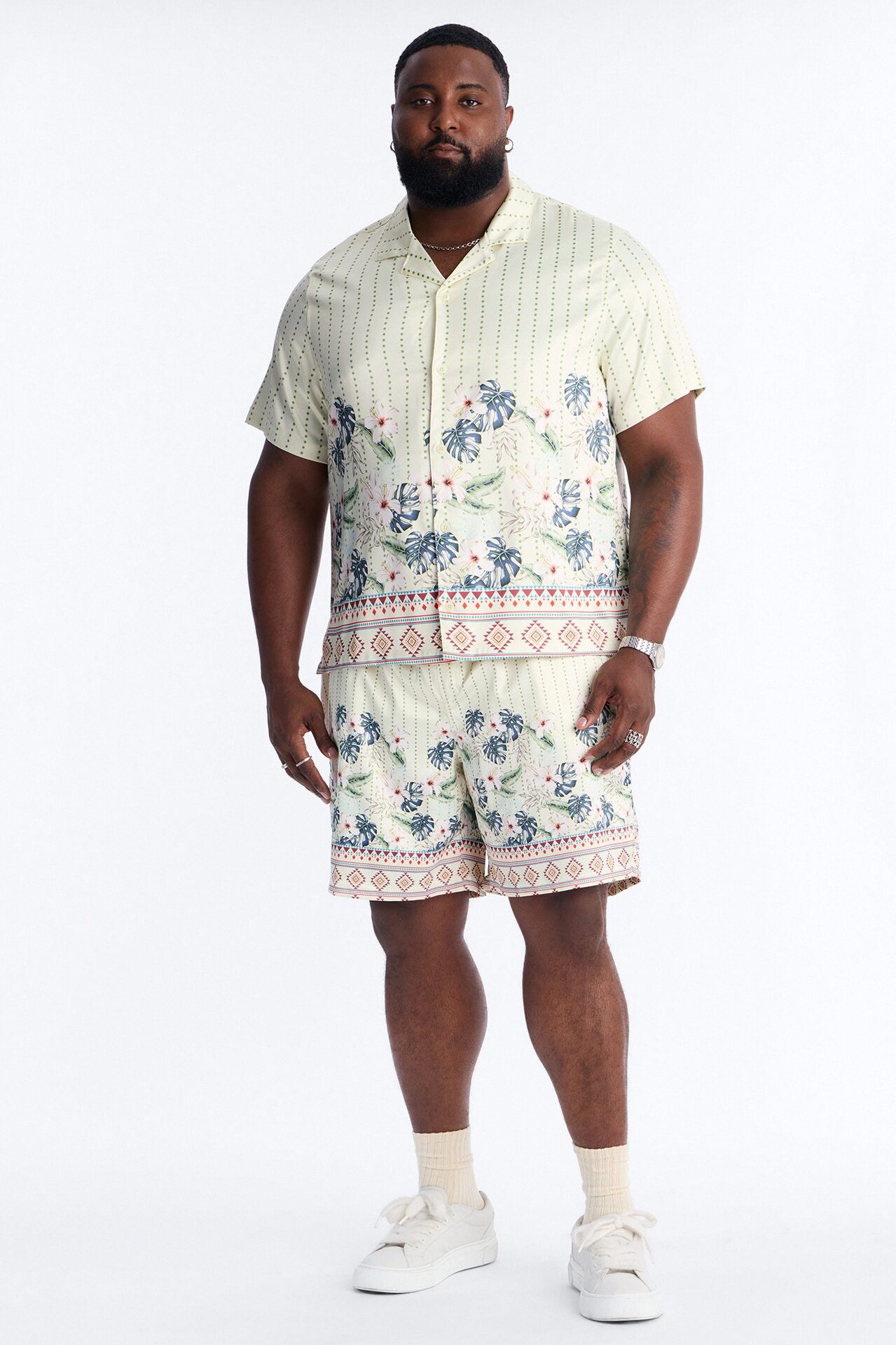 Catalina Island Cuban Collar Button Up Shirt - Yellow