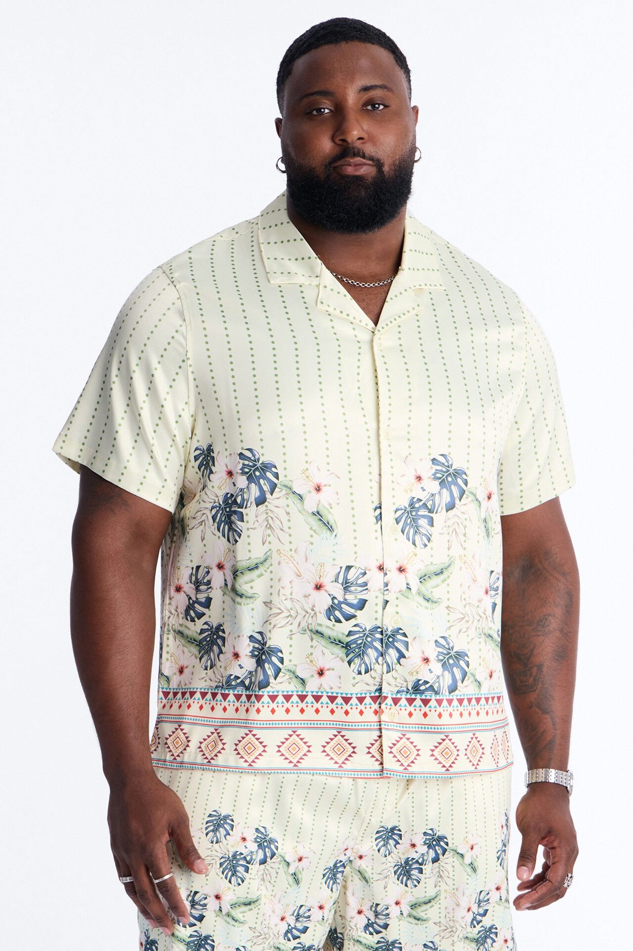 Catalina Island Cuban Collar Button Up Shirt - Yellow