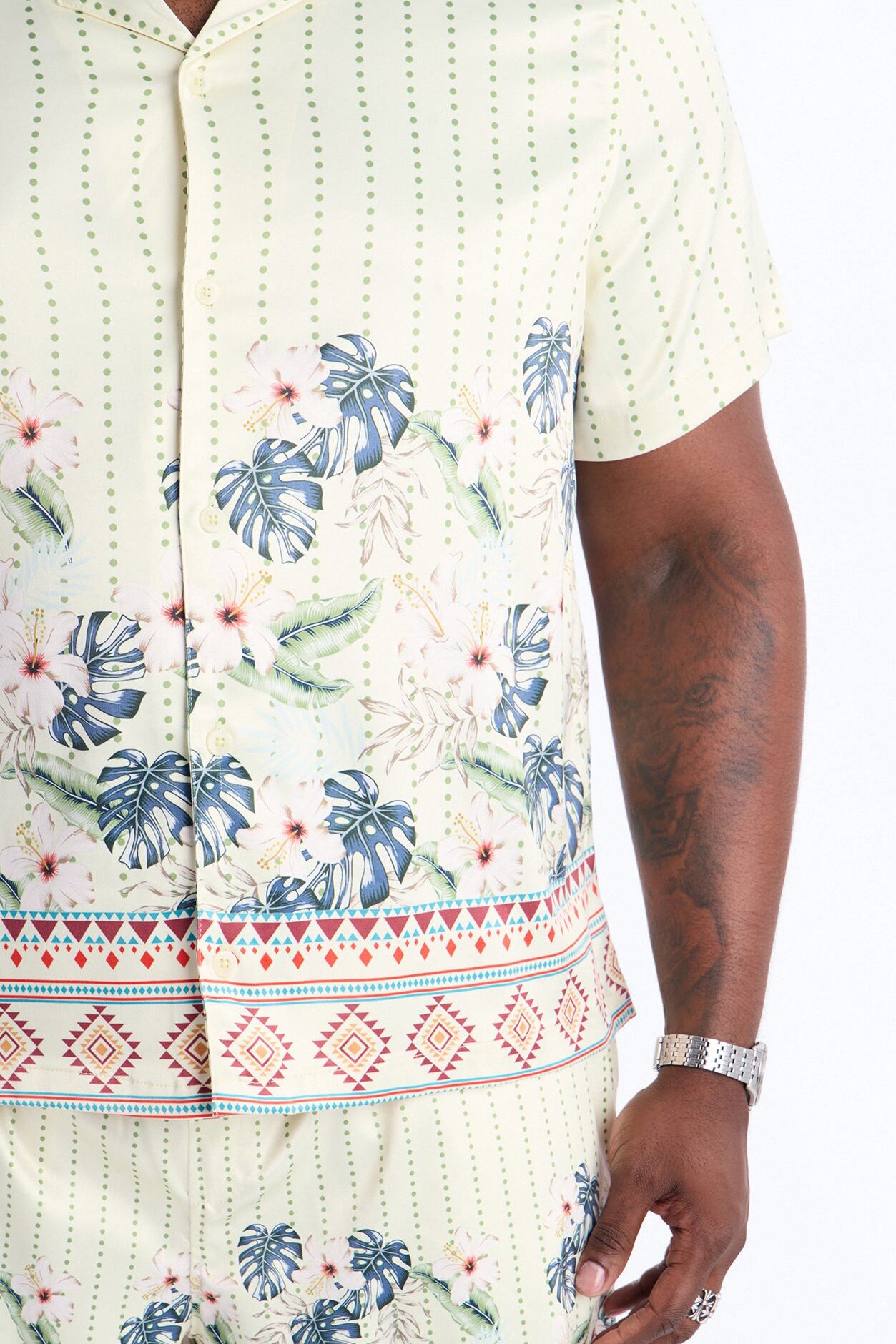 Catalina Island Cuban Collar Button Up Shirt - Yellow
