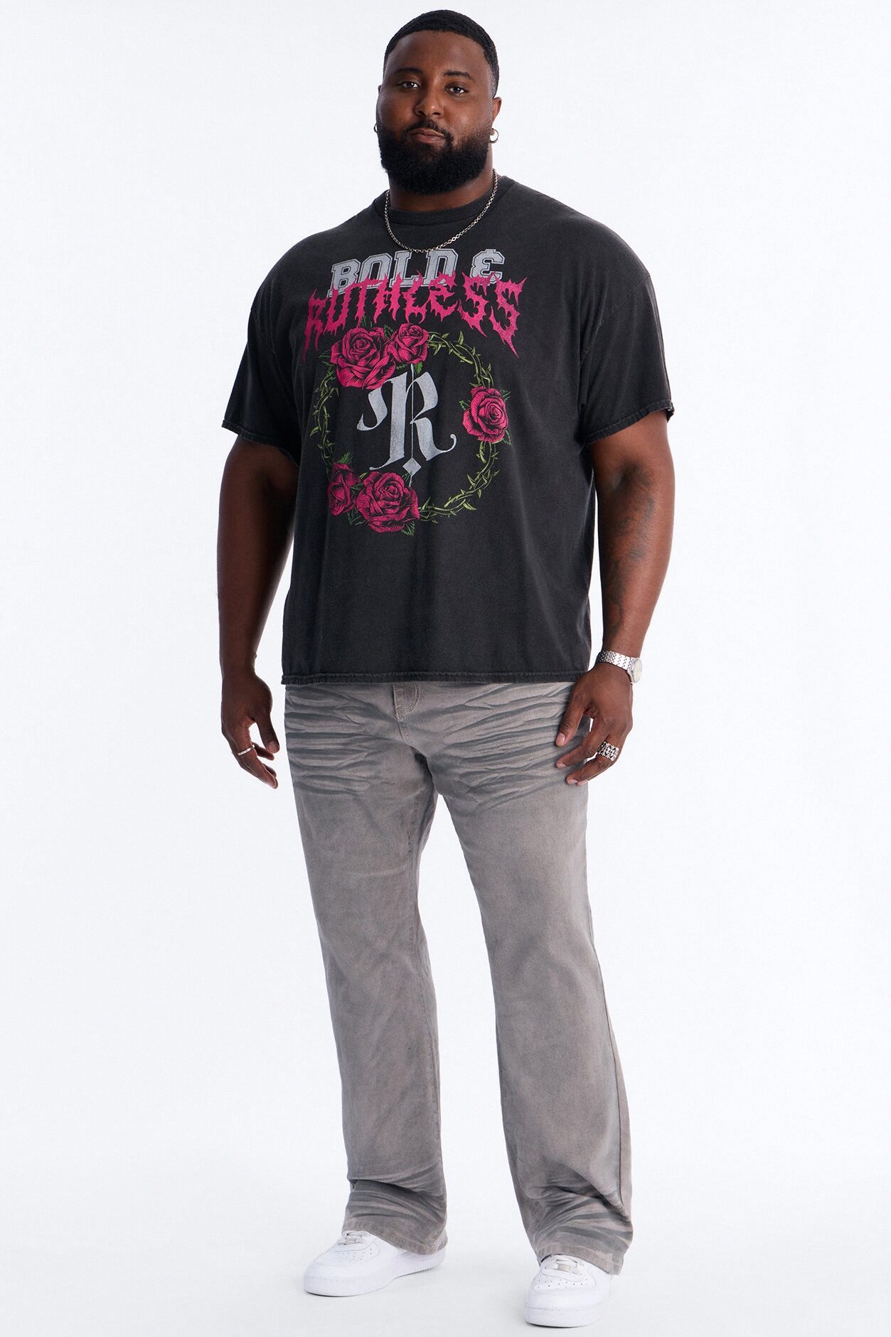 Bold And Ruthless Oversized Short Sleeve Tee - Black