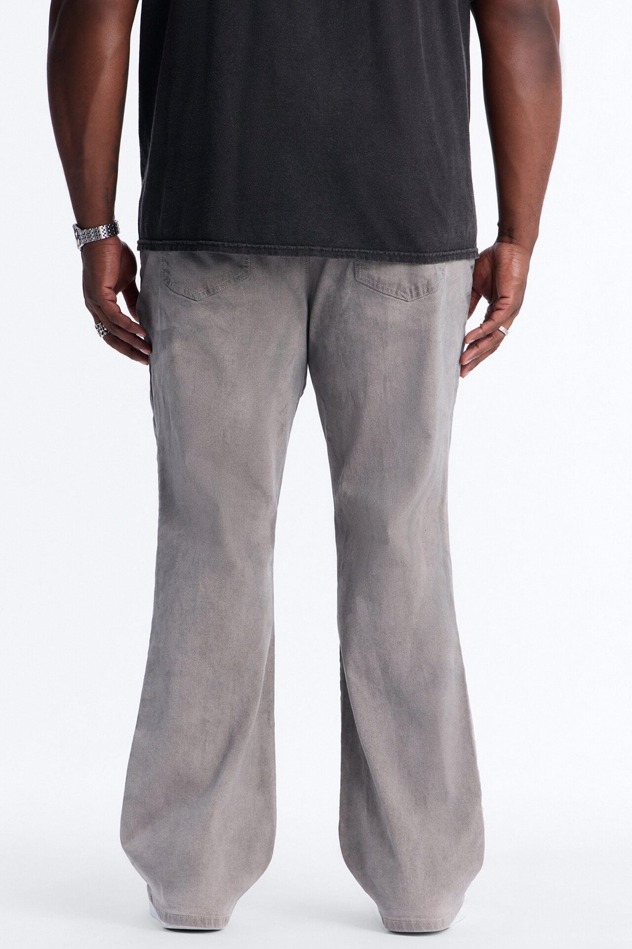Worn In Stacked Slim Flare - Grey
