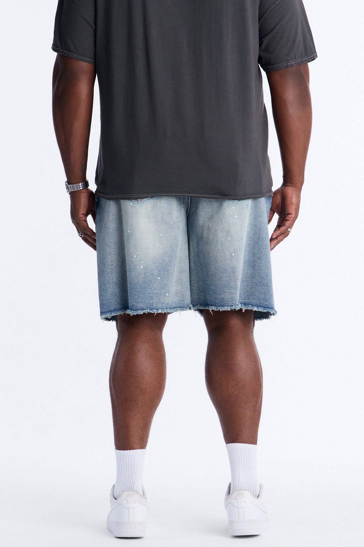 Relaxed Paisley District Denim Short - Medium Blue Wash