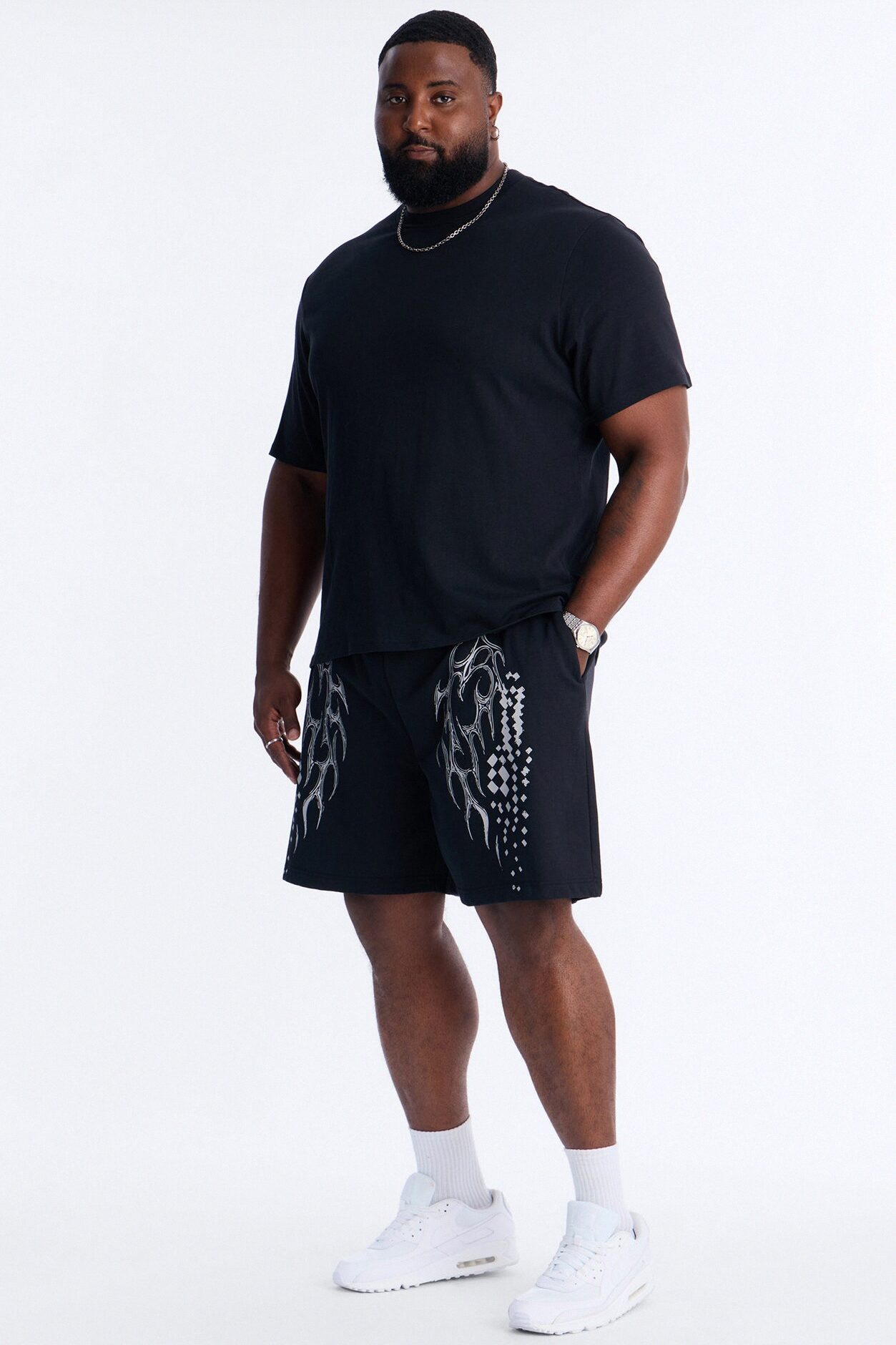Digital Tribal Sweatshorts - Black