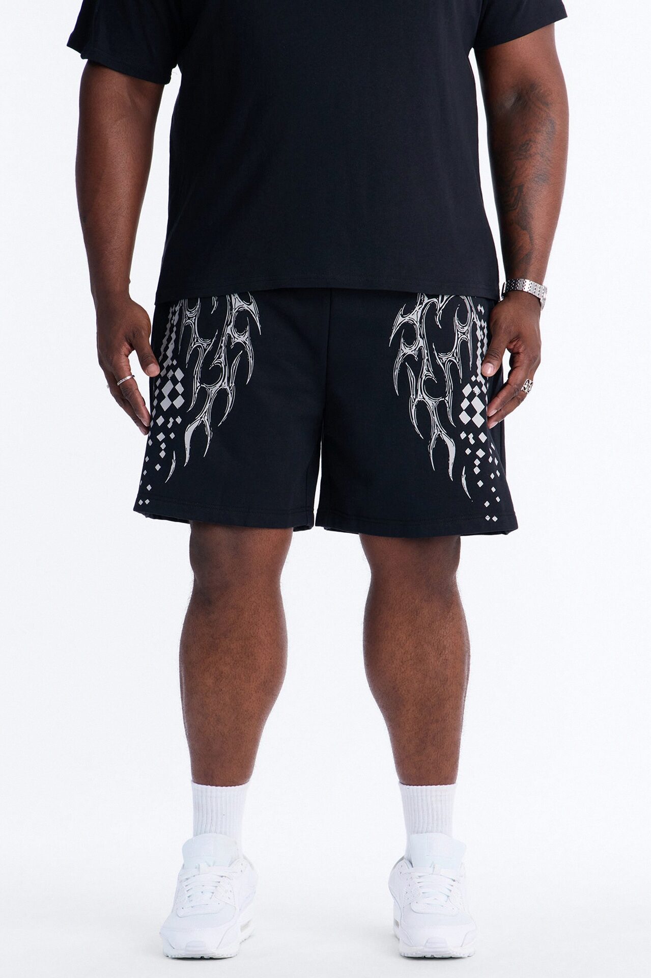 Digital Tribal Sweatshorts - Black
