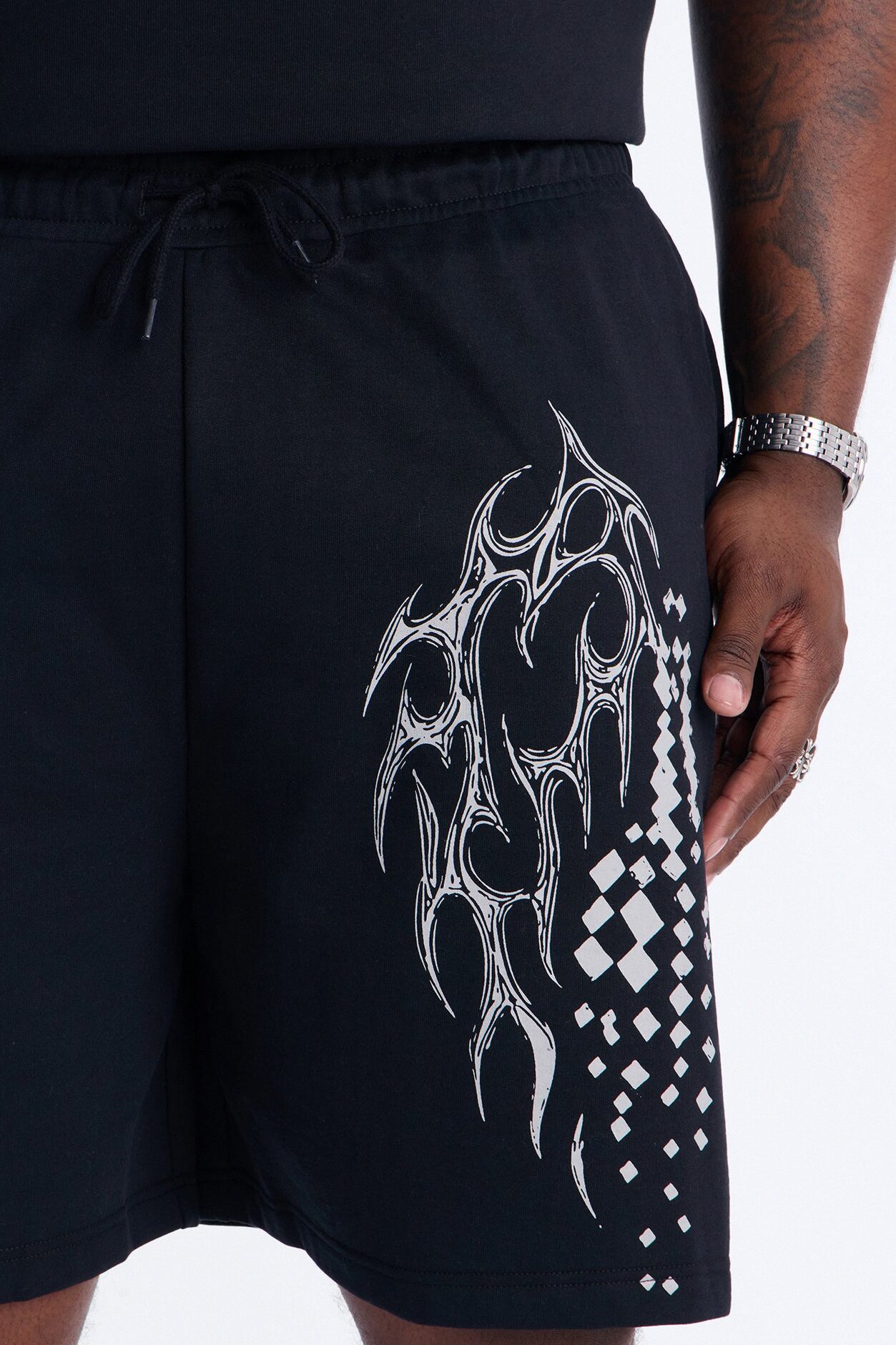 Digital Tribal Sweatshorts - Black