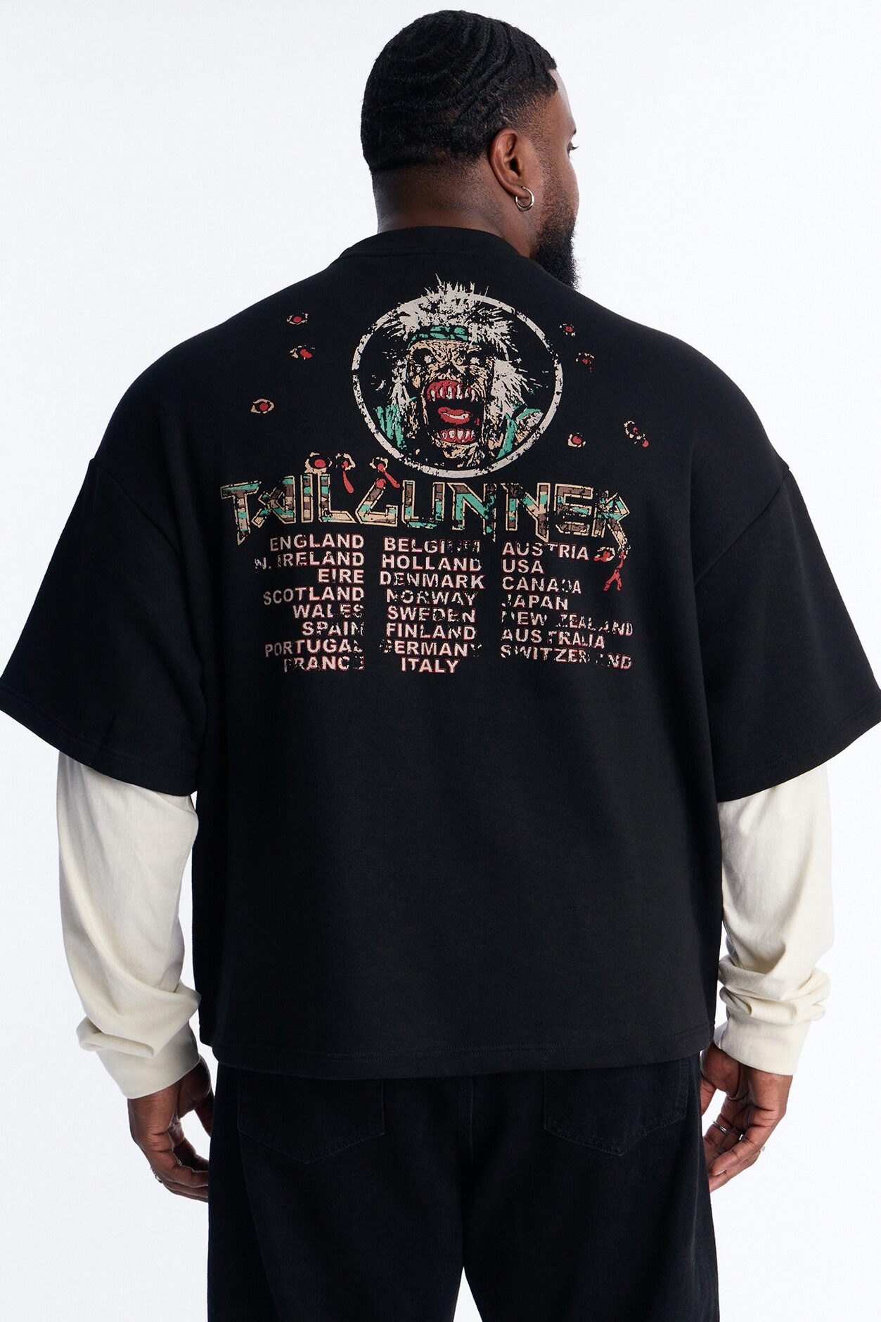 Iron Maiden Tailgunner Oversized Fleece Twofer - Black Wash