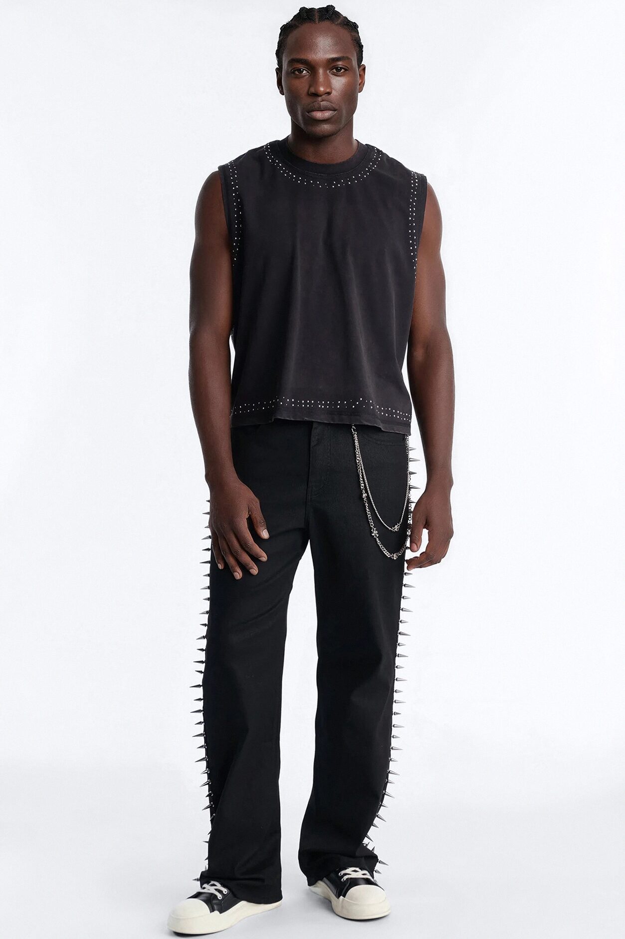 Boxy Cropped Caliber Muscle Tee - Black