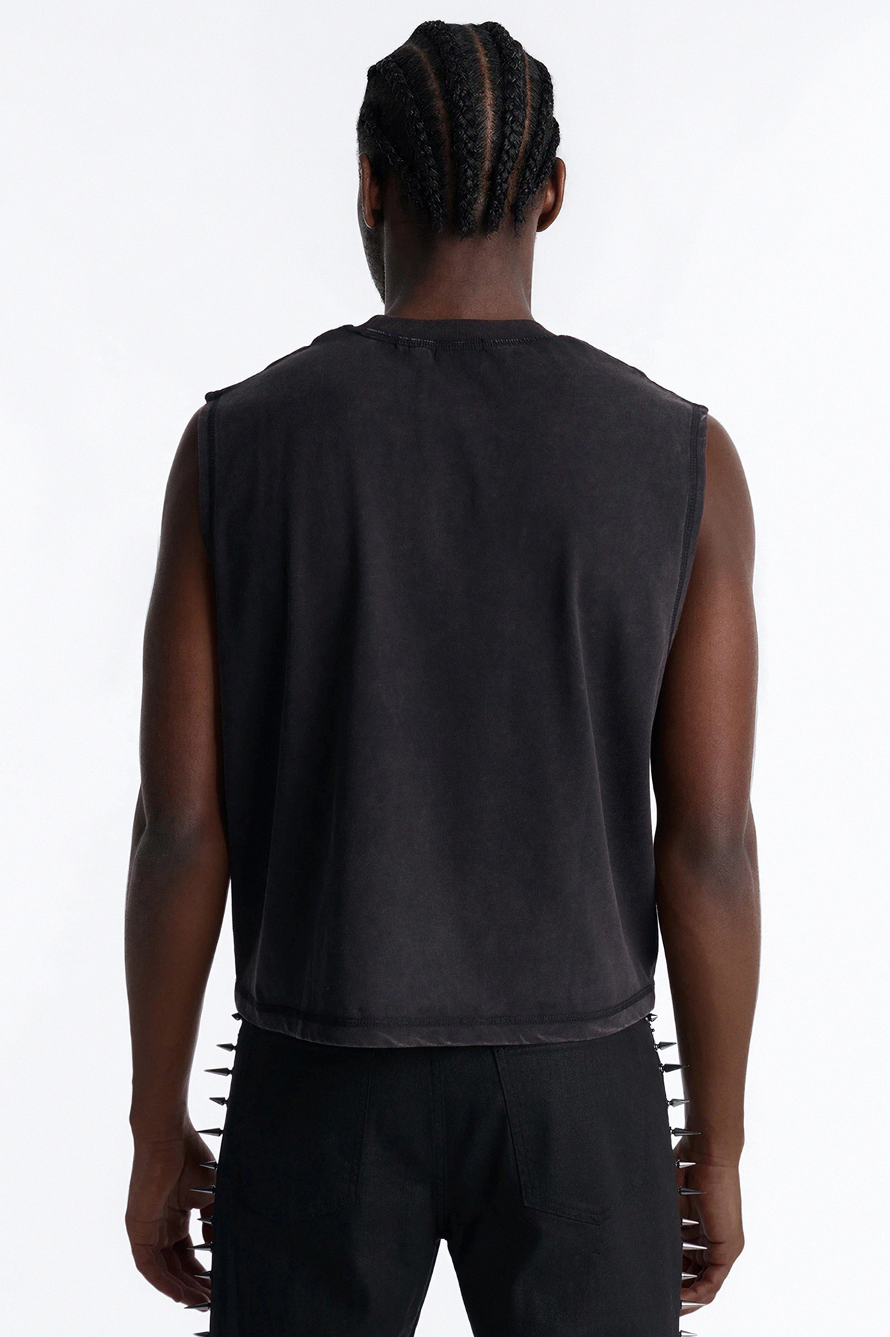 Boxy Cropped Caliber Muscle Tee - Black