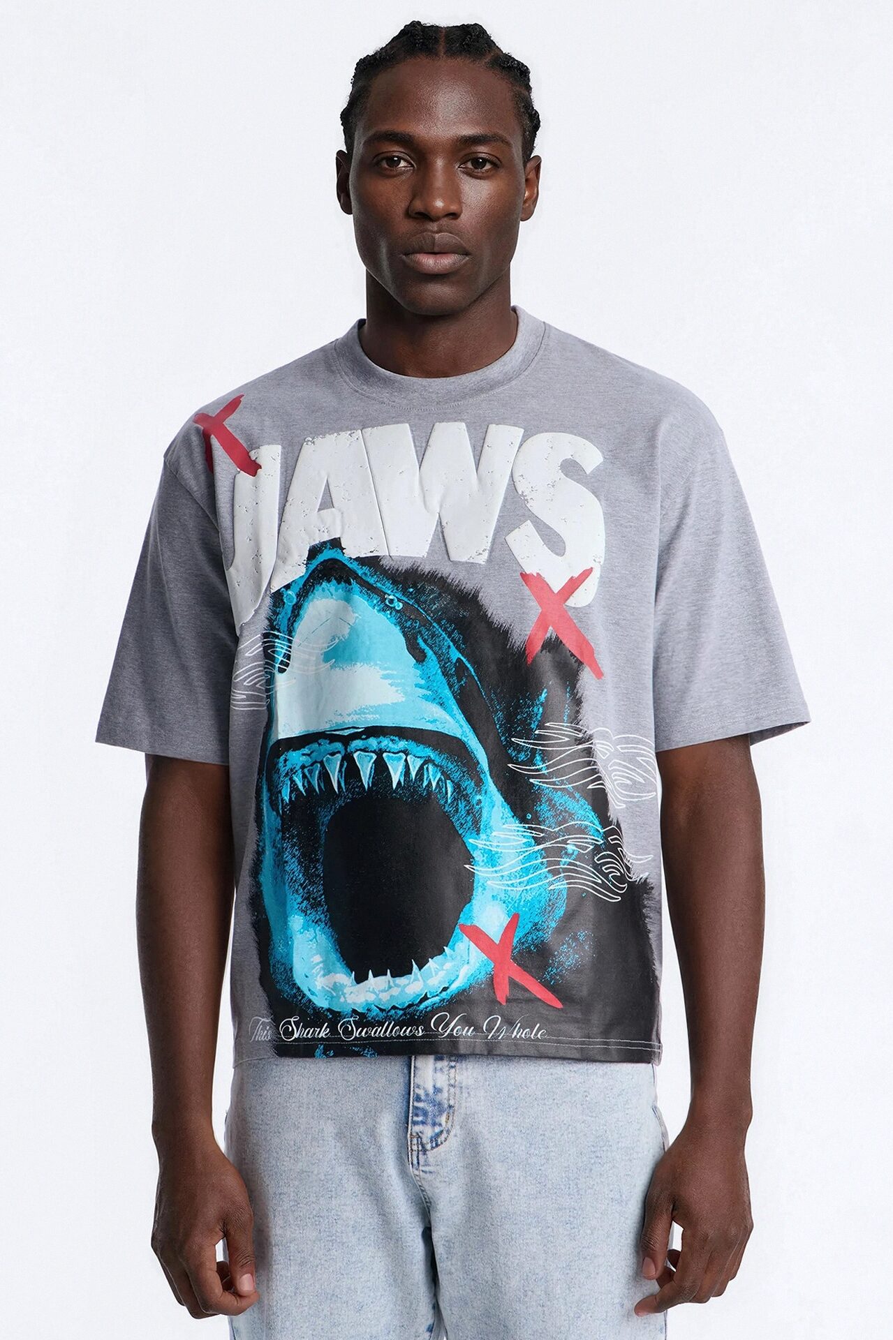 Jaws Gonna Need A Bigger Boat Short Sleeve Tee - Grey
