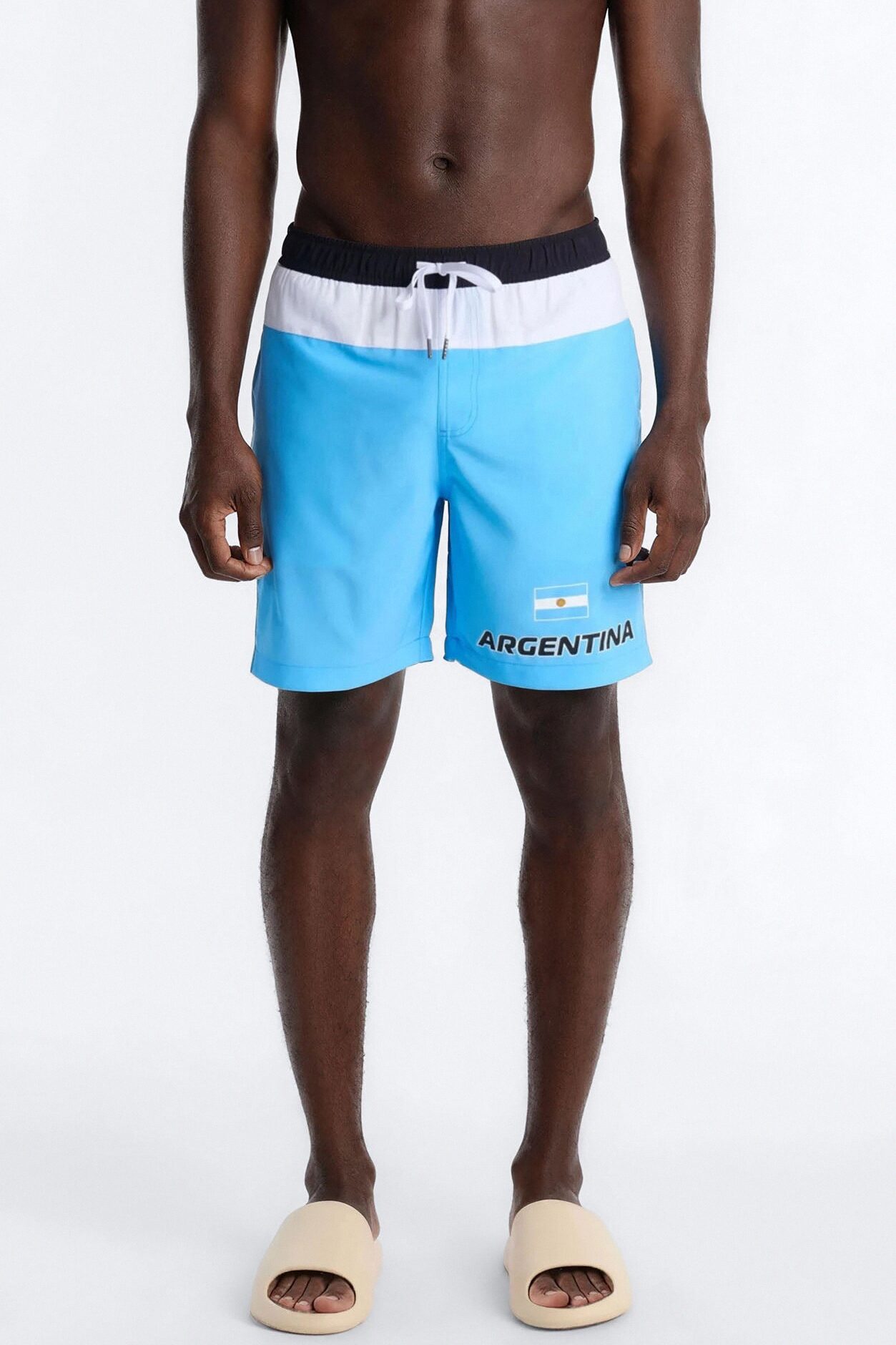 Argentina International Printed Swim Trunk 7″ - Blue