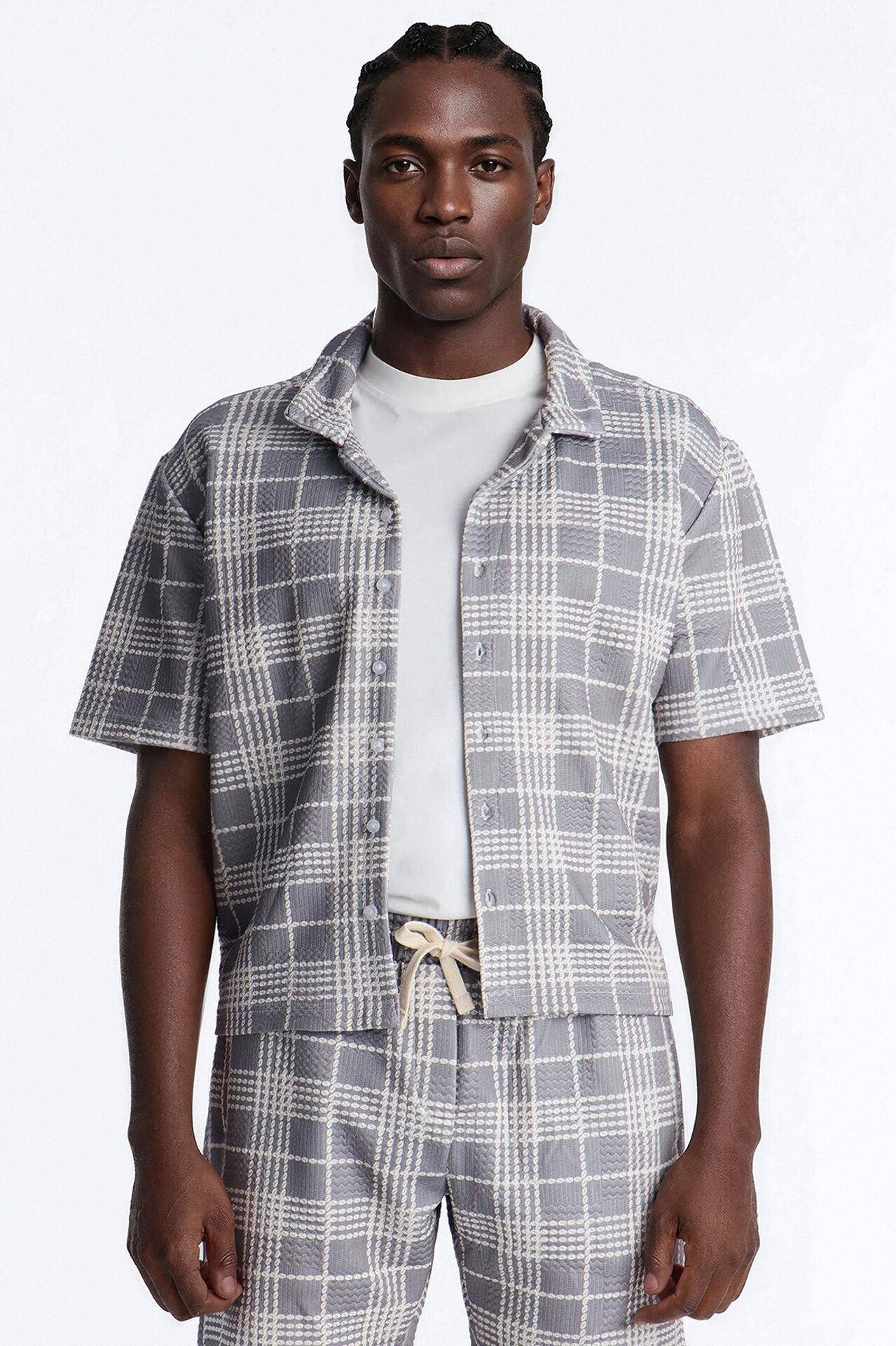 Islander Beadline Cuban Collar Shirt - Grey