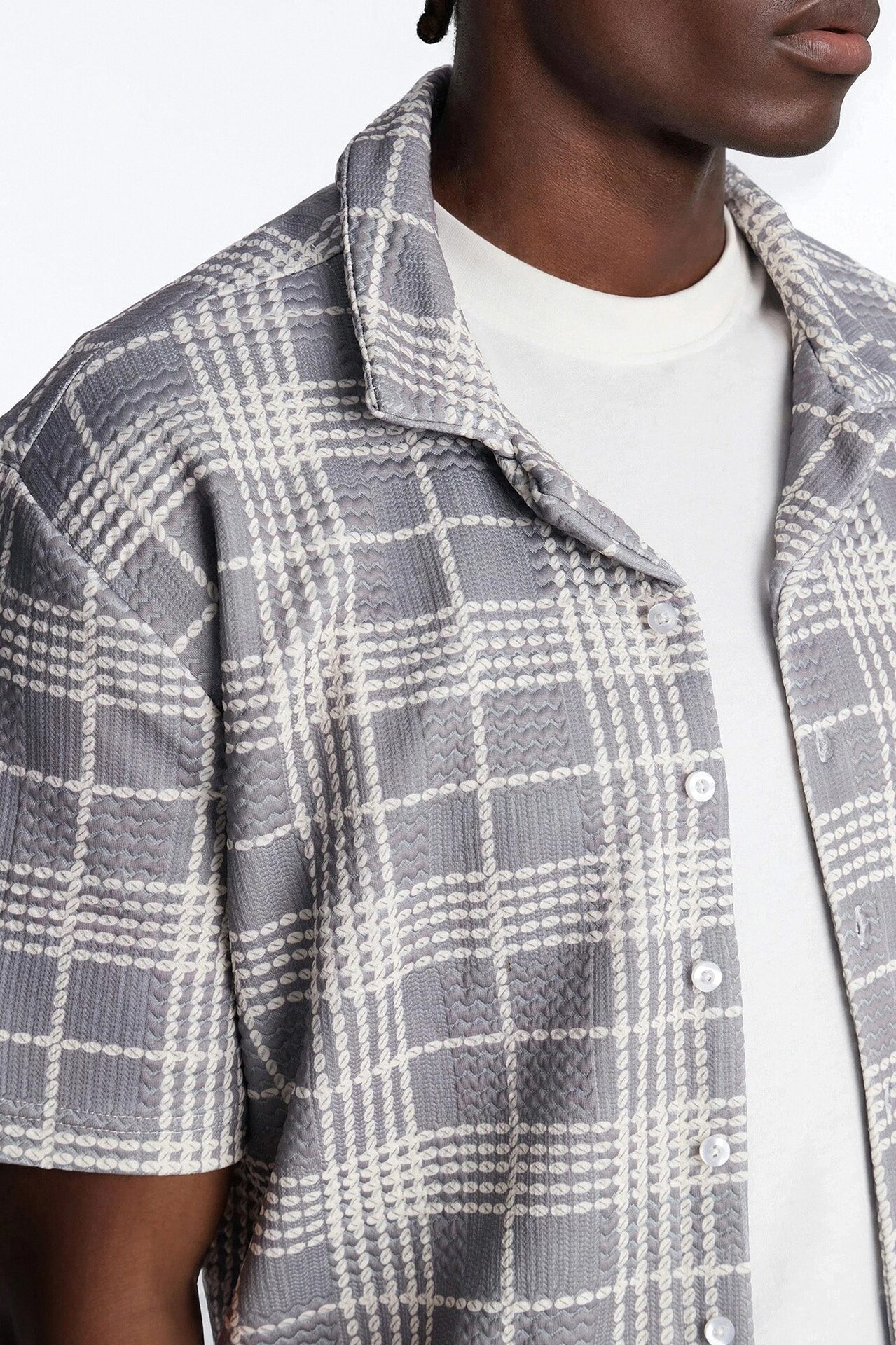 Islander Beadline Cuban Collar Shirt - Grey