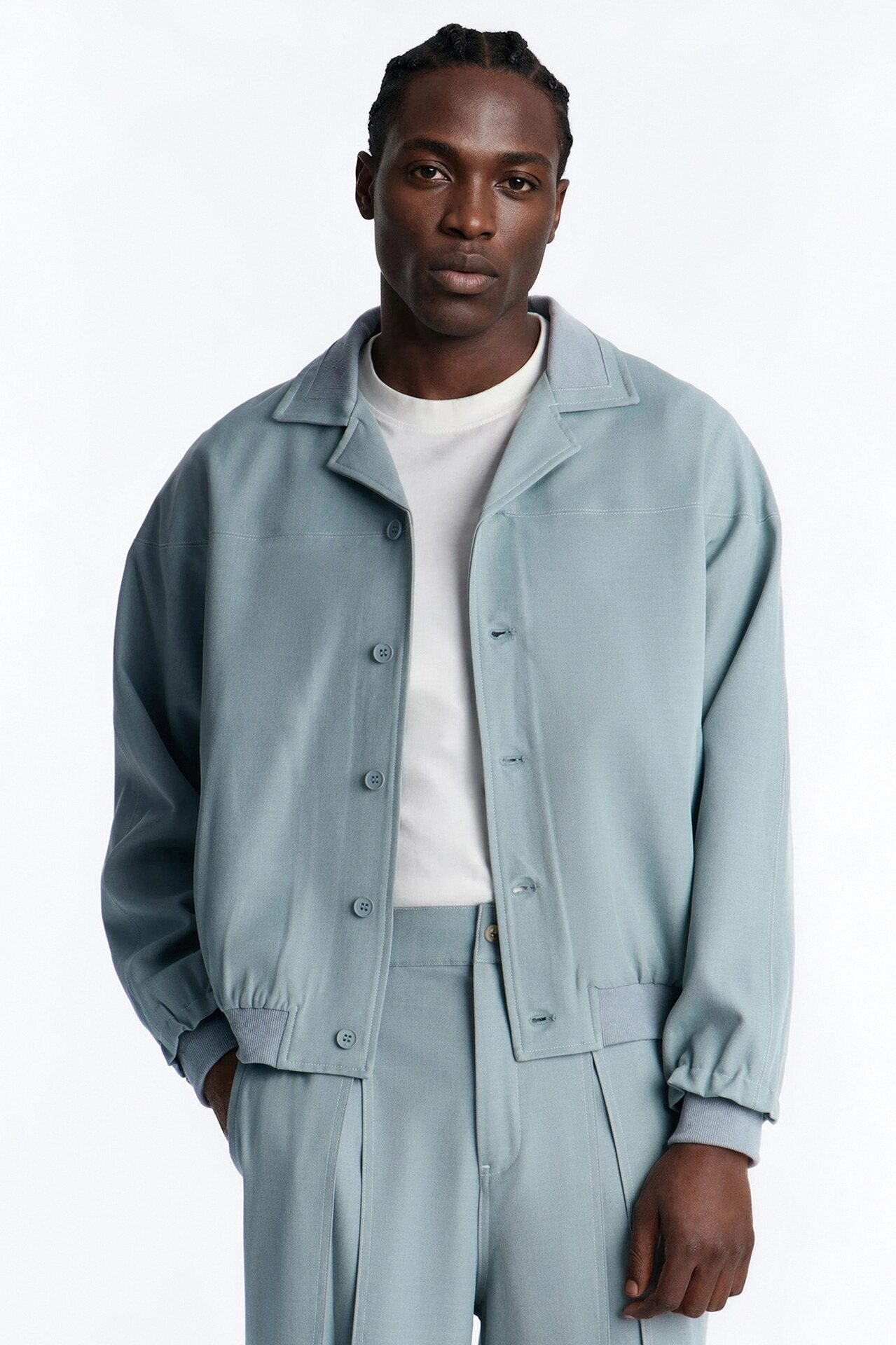 Relaxed Pearson Wave Casual Blazer - Blue