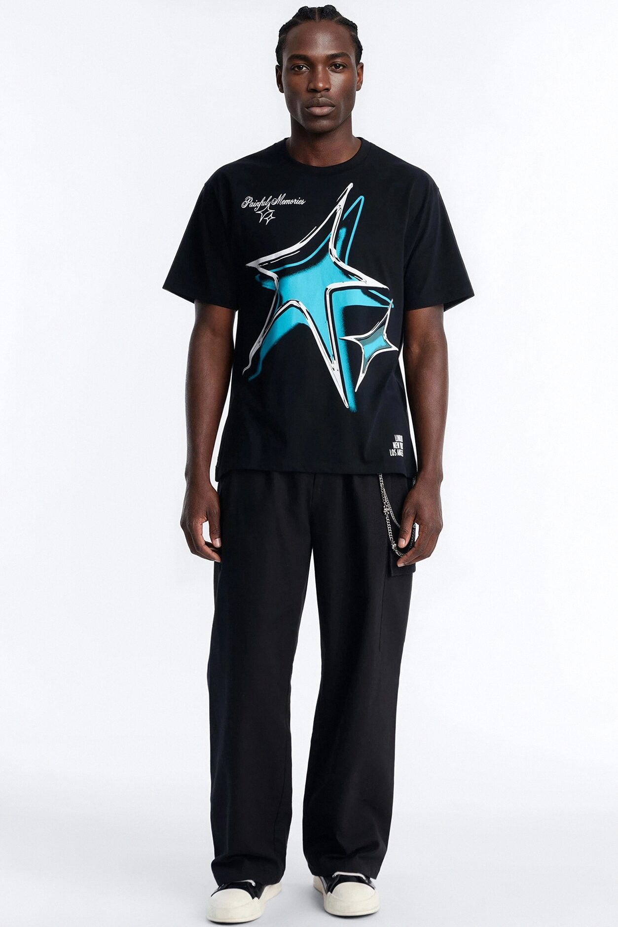 Star Memories Oversized Short Sleeve Tee - Black